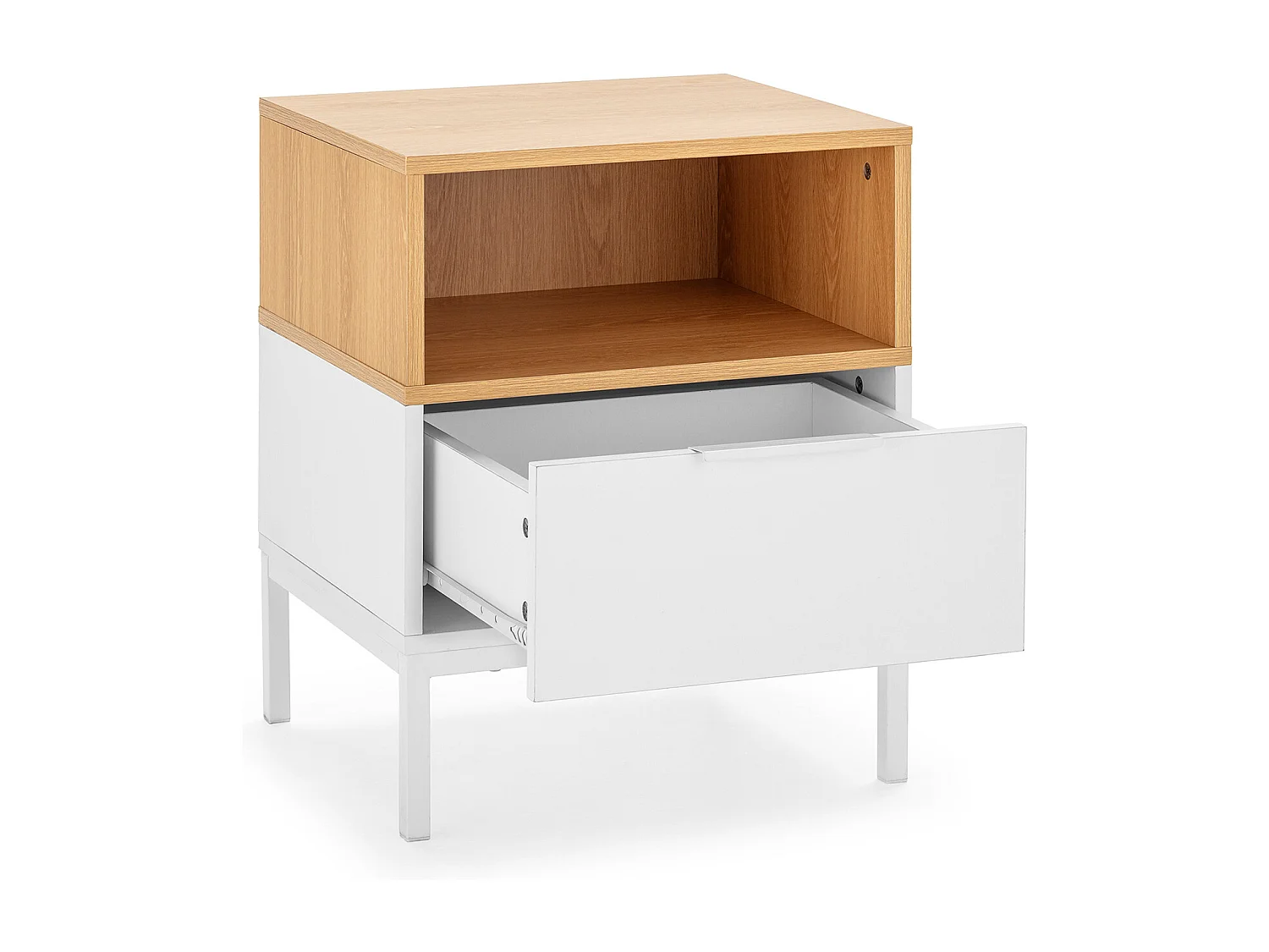 Mesita de noche Nieve 1 cajón Blanco