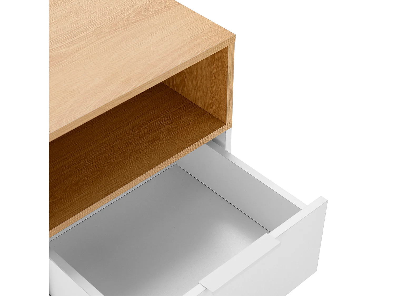 Mesita de noche Nieve 1 cajón Blanco