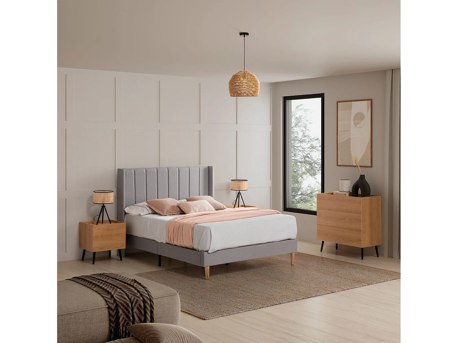 Comodino Siren 1 cassetti colore Rovere