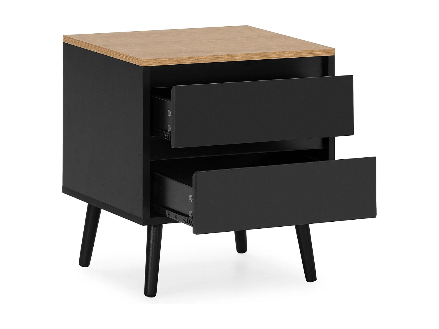 Comodino Desi 2 cassetti colore Nero