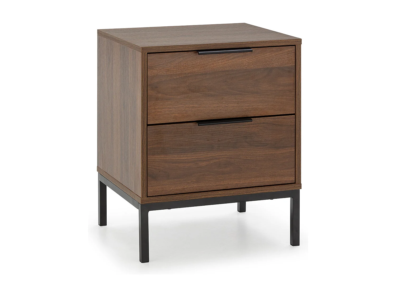 Table de chevet Auri 2 tiroirs couleur Noyer