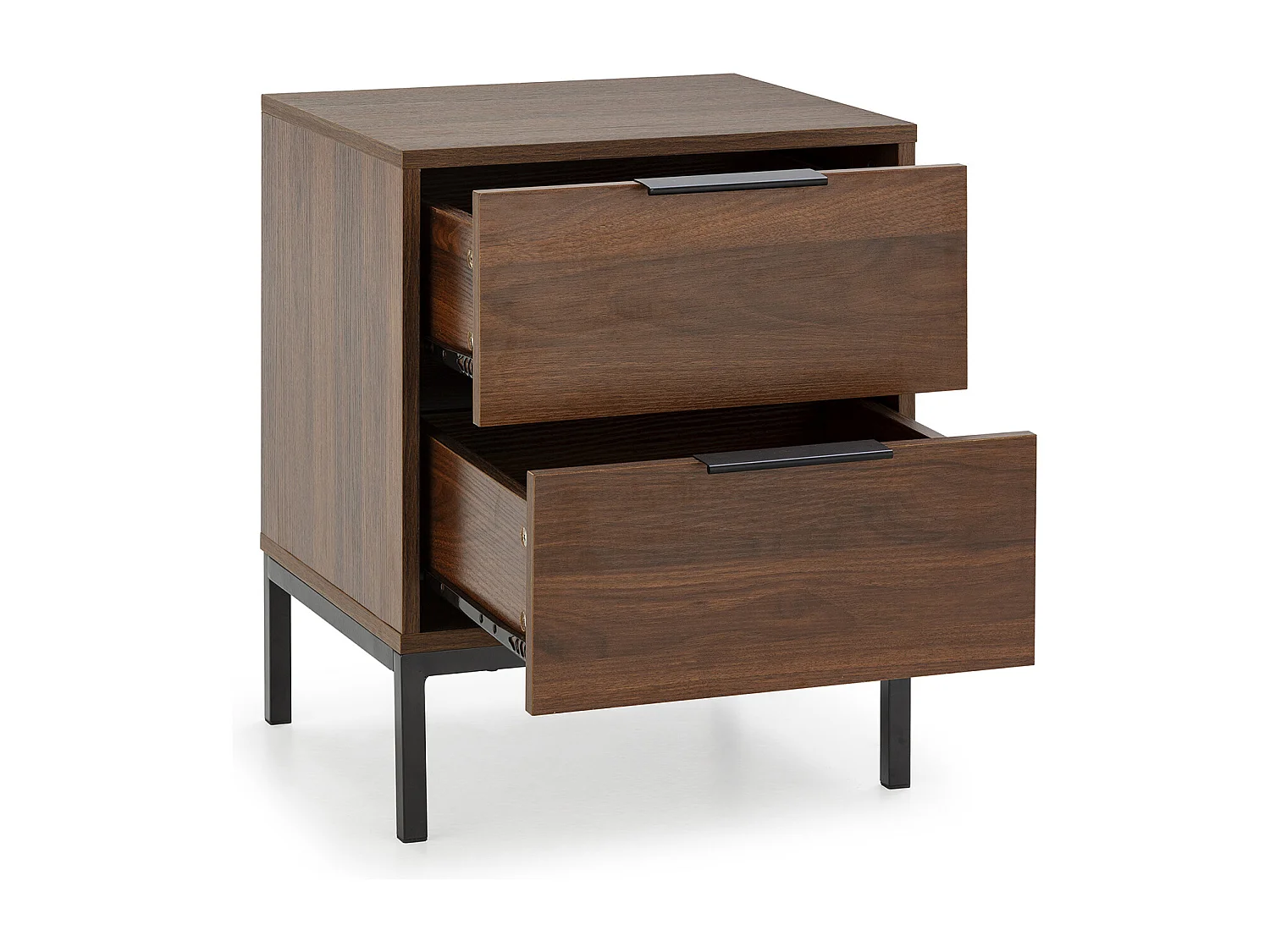 Table de chevet Auri 2 tiroirs couleur Noyer