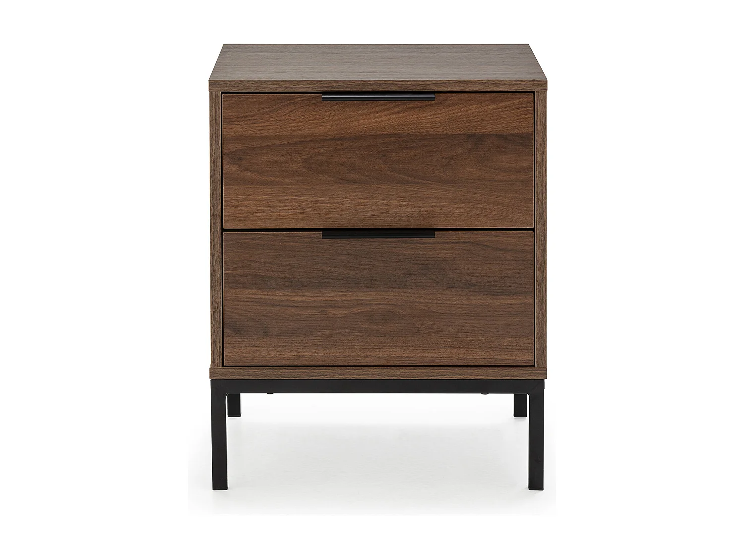 Table de chevet Auri 2 tiroirs couleur Noyer