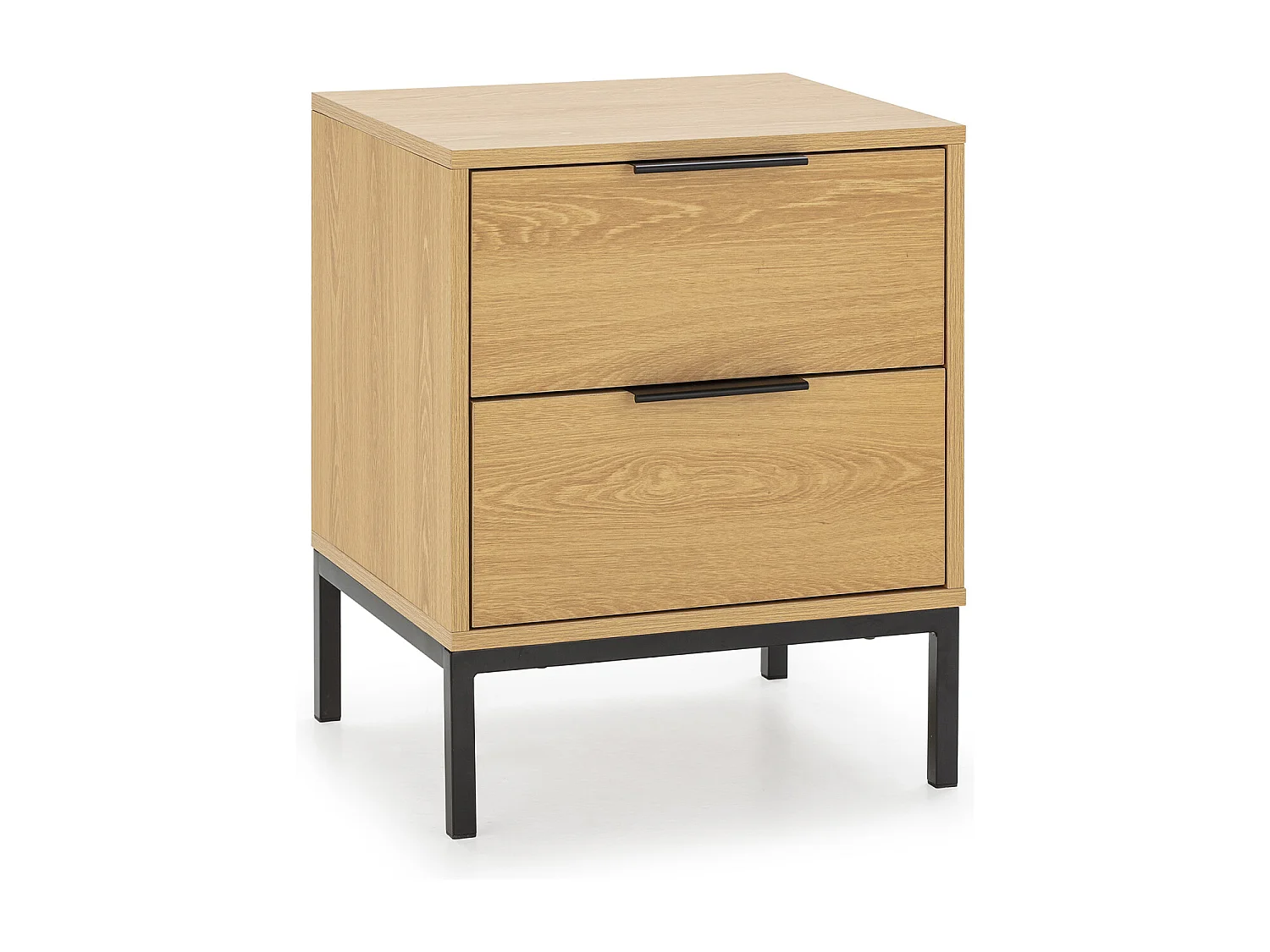 Comodino Auri 2 cassetti colore Rovere