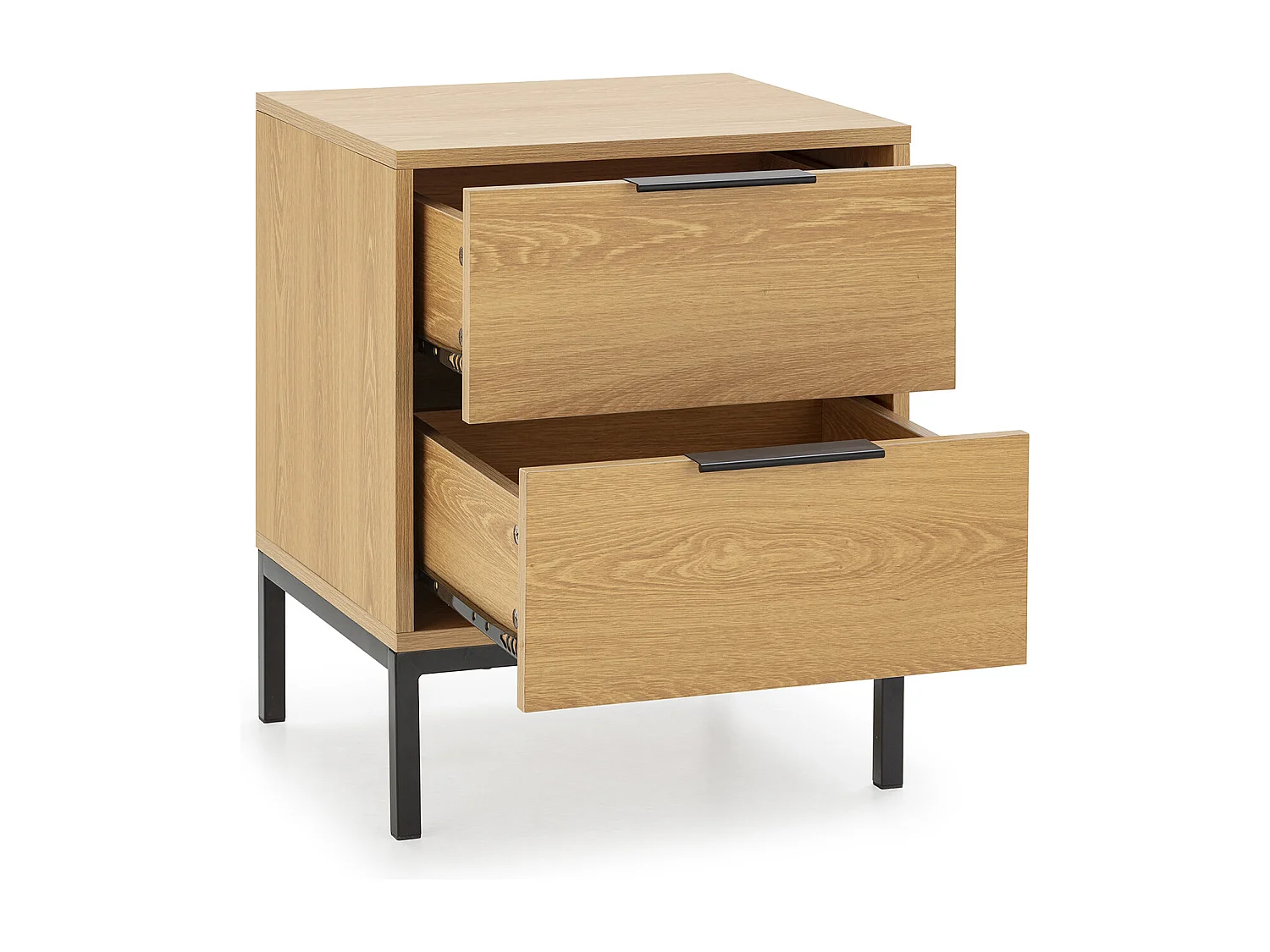 Comodino Auri 2 cassetti colore Rovere