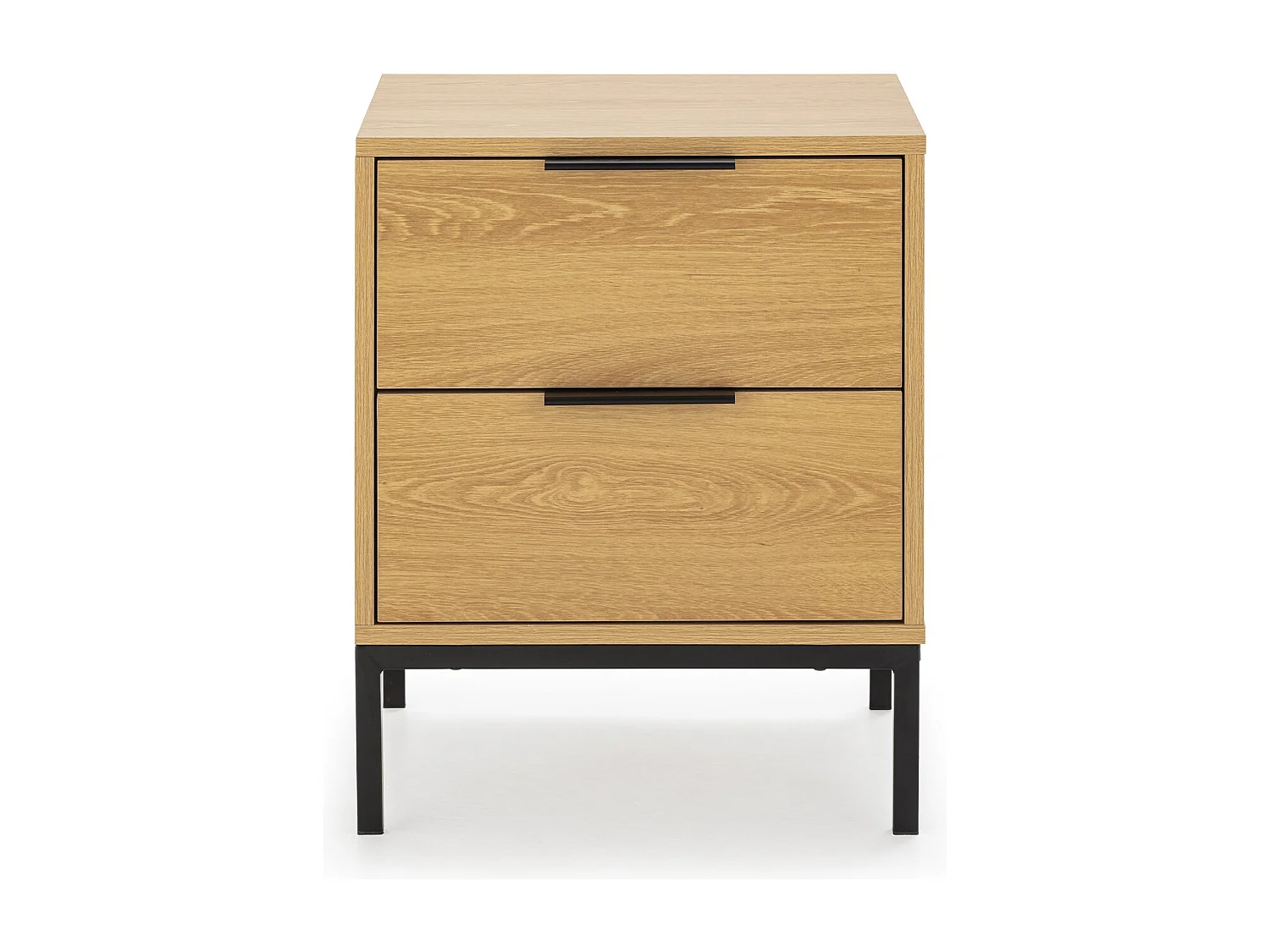 Comodino Auri 2 cassetti colore Rovere