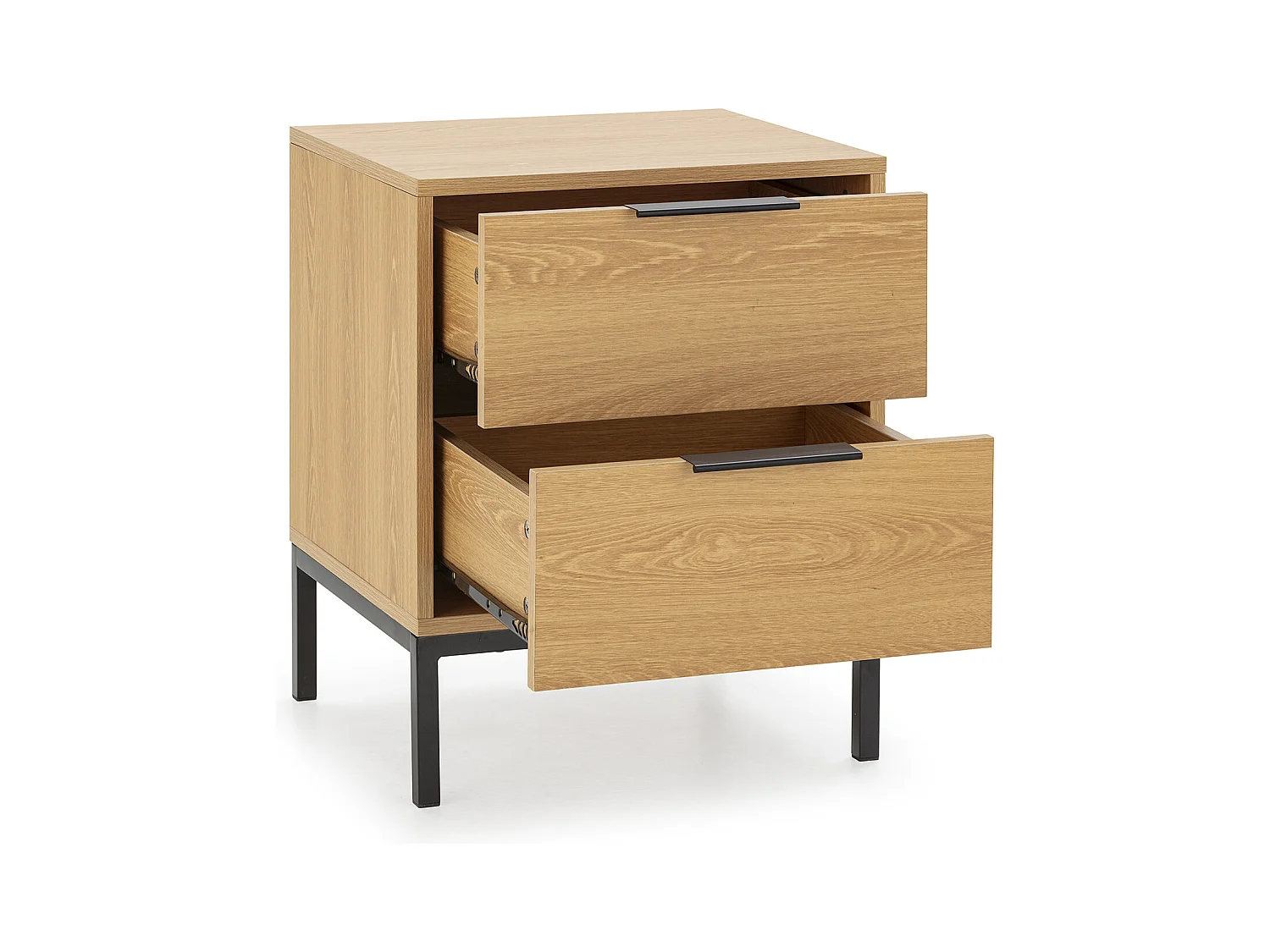 Mesita de noche Auri 2 cajones color Roble