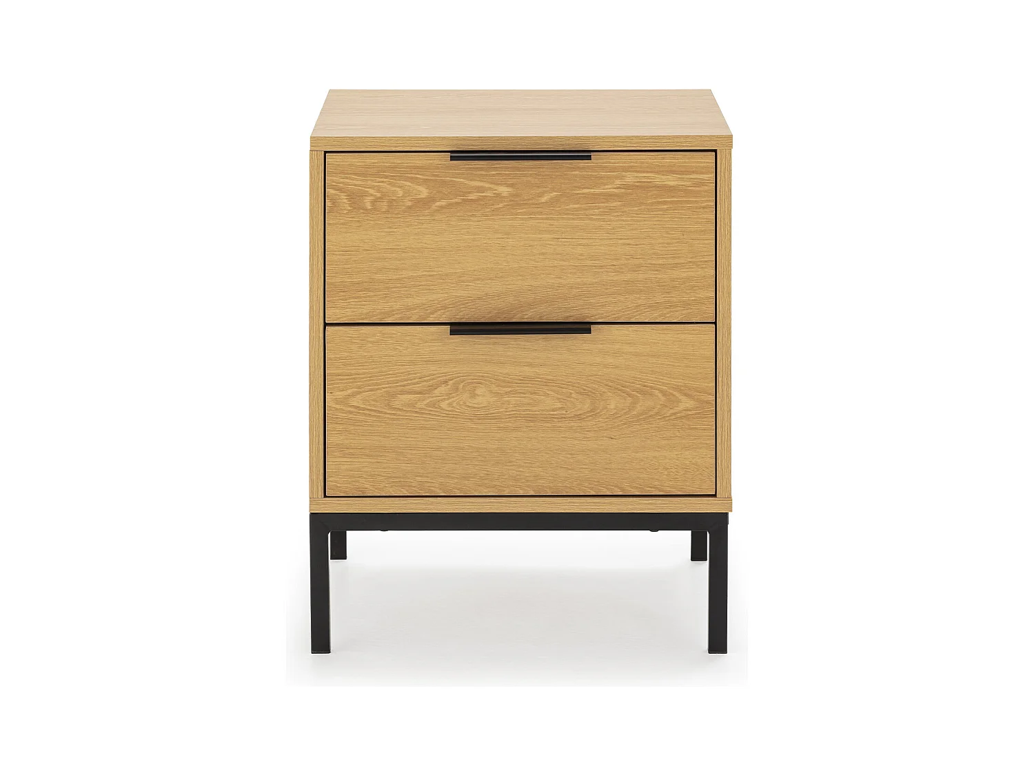 Mesita de noche Auri 2 cajones color Roble