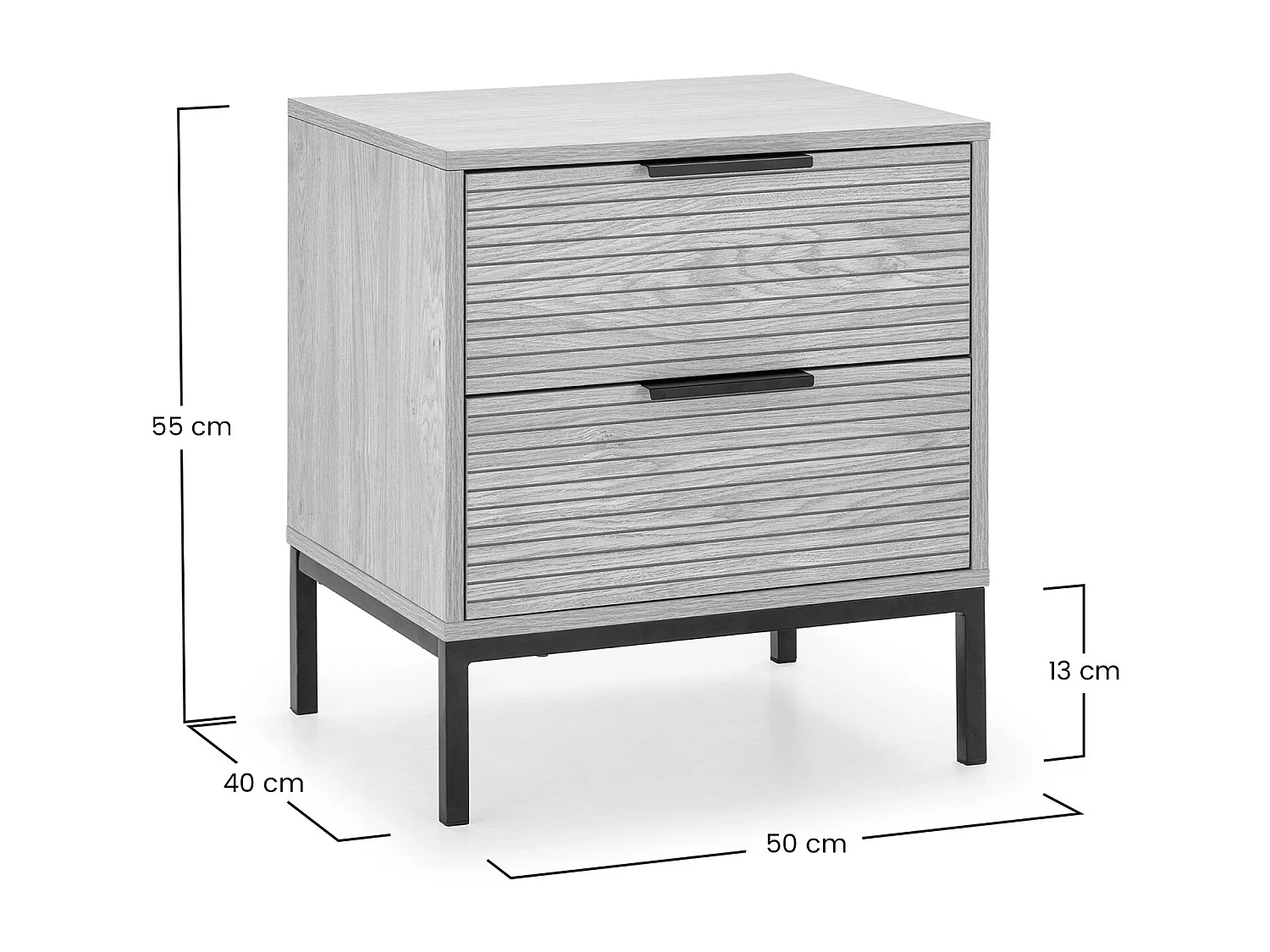 Table de chevet 2 tiroirs Monica couleur Bois