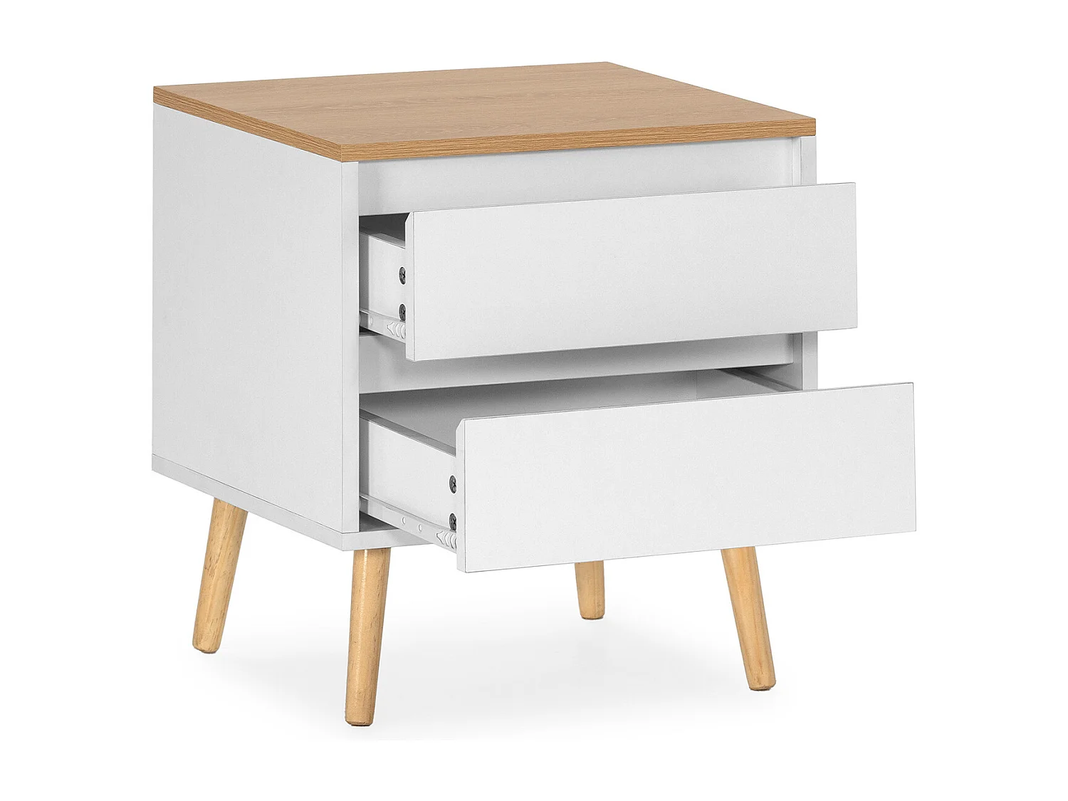 Table de chevet Desi 2 tiroirs couleur Blanc