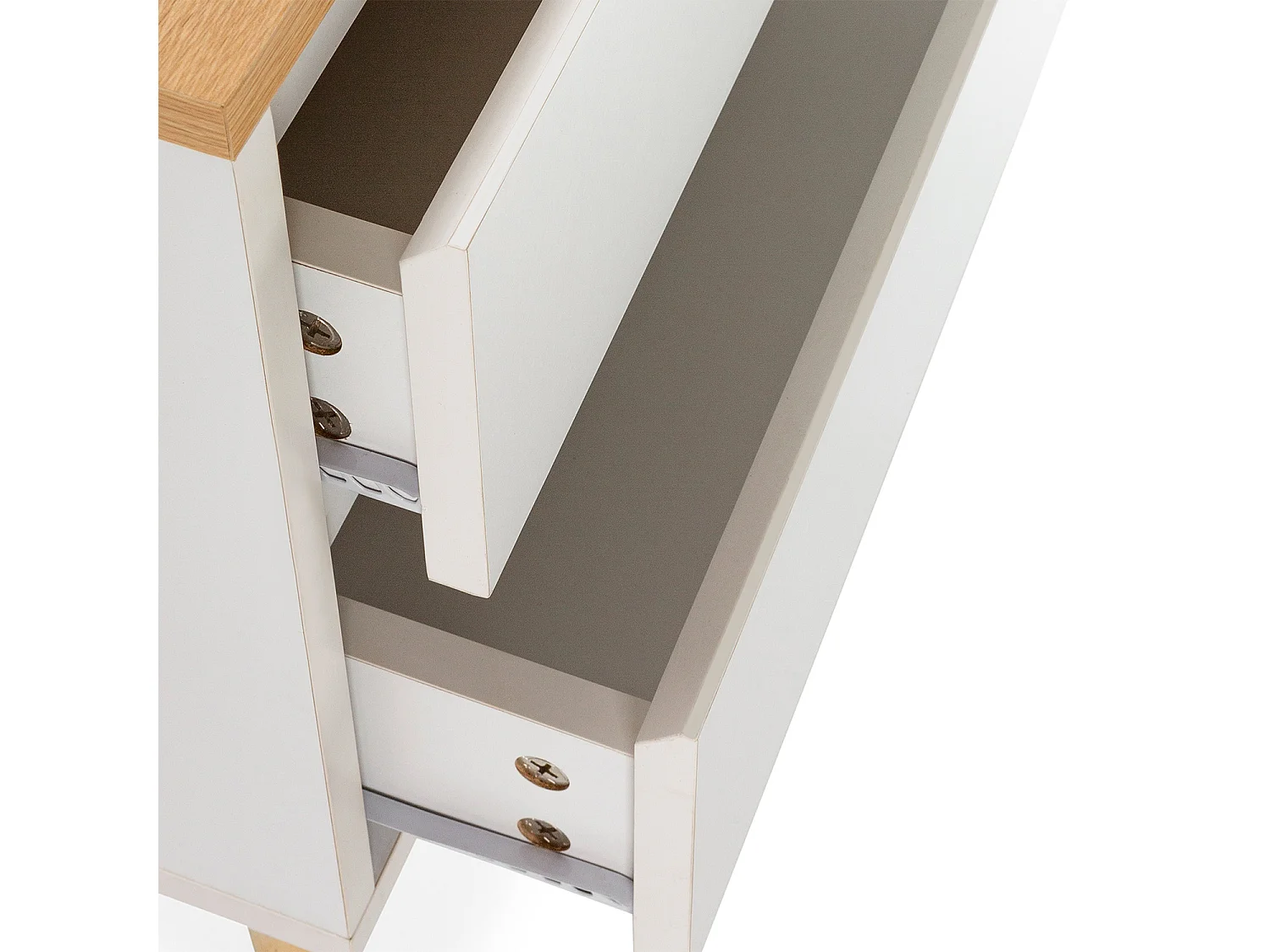 Table de chevet Desi 2 tiroirs couleur Blanc