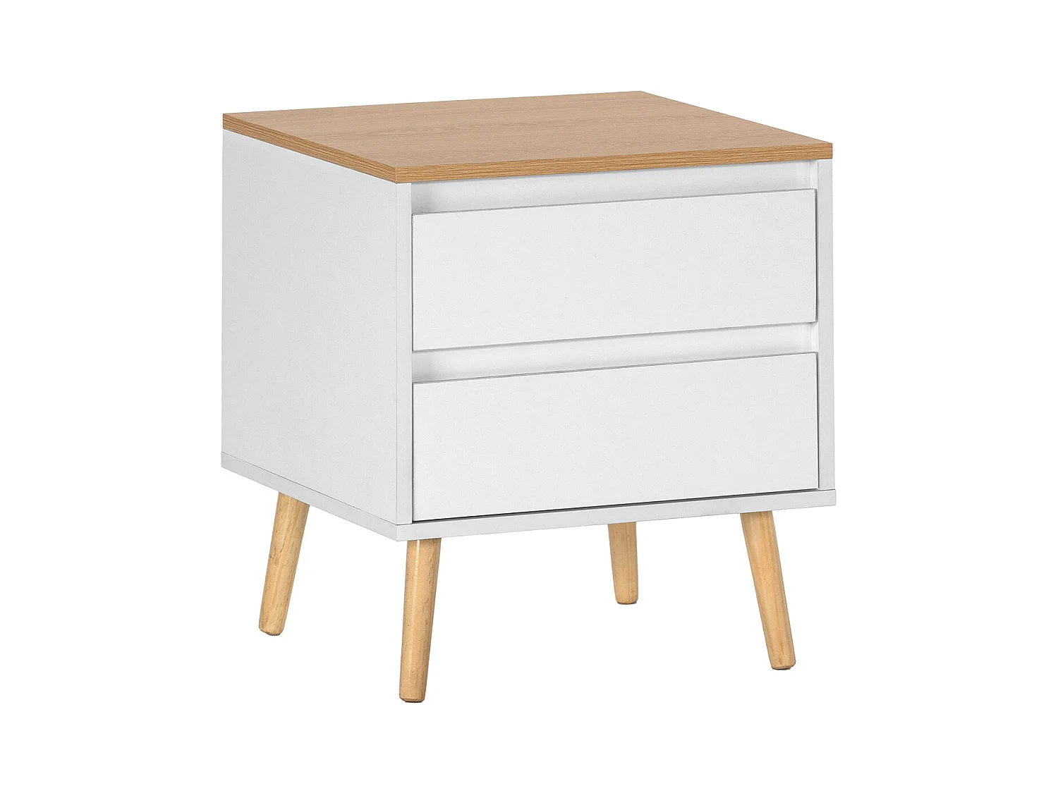Table de chevet Desi 2 tiroirs couleur Blanc