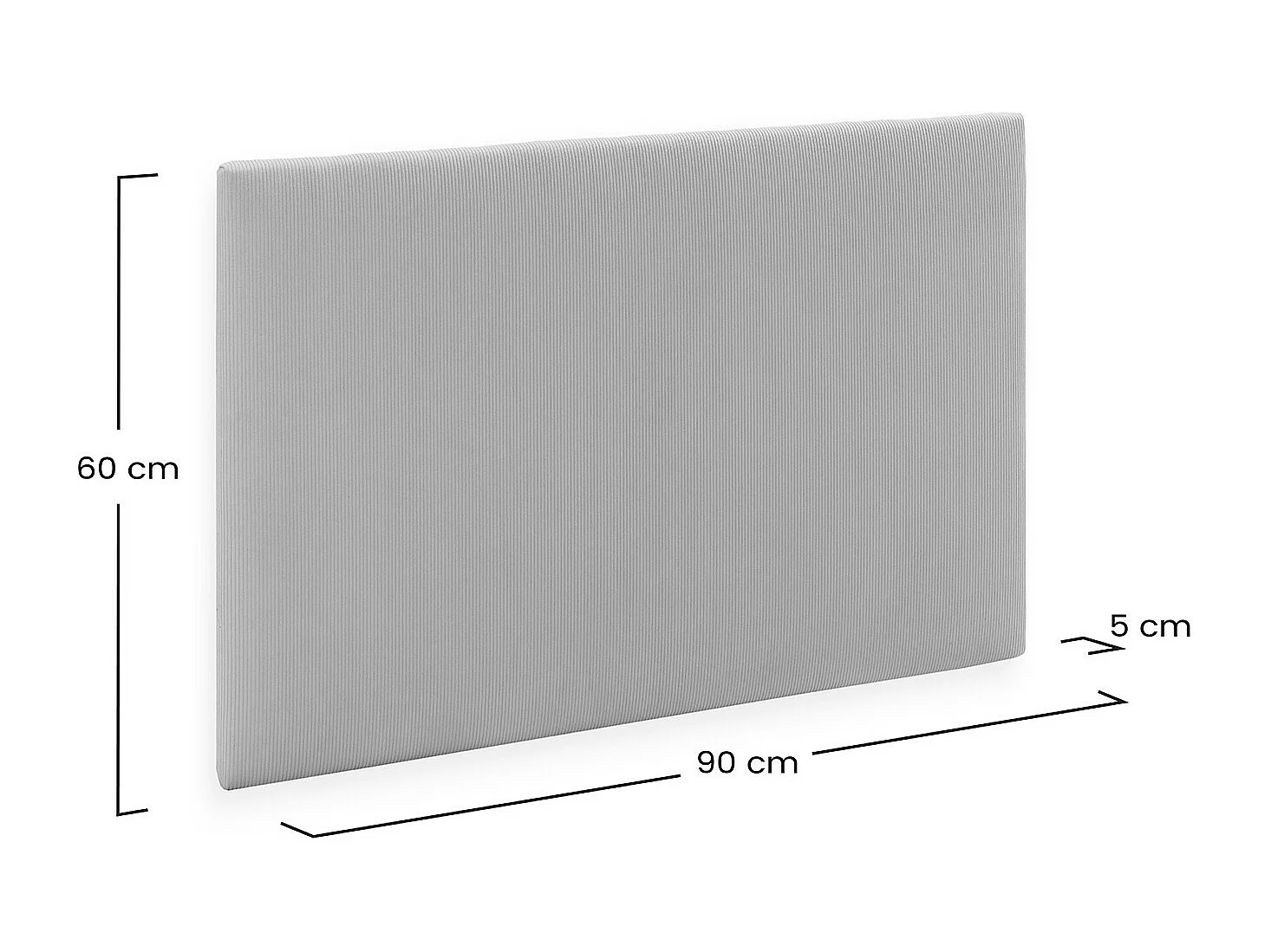 Testiera imbottita Bari 90x60 cm Grigio