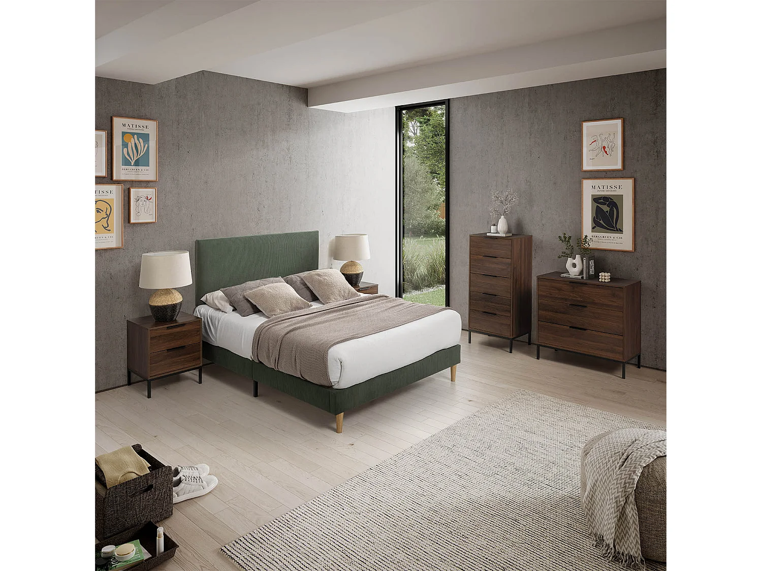 Tête de lit tapissée Bari 150x60 cm Vert