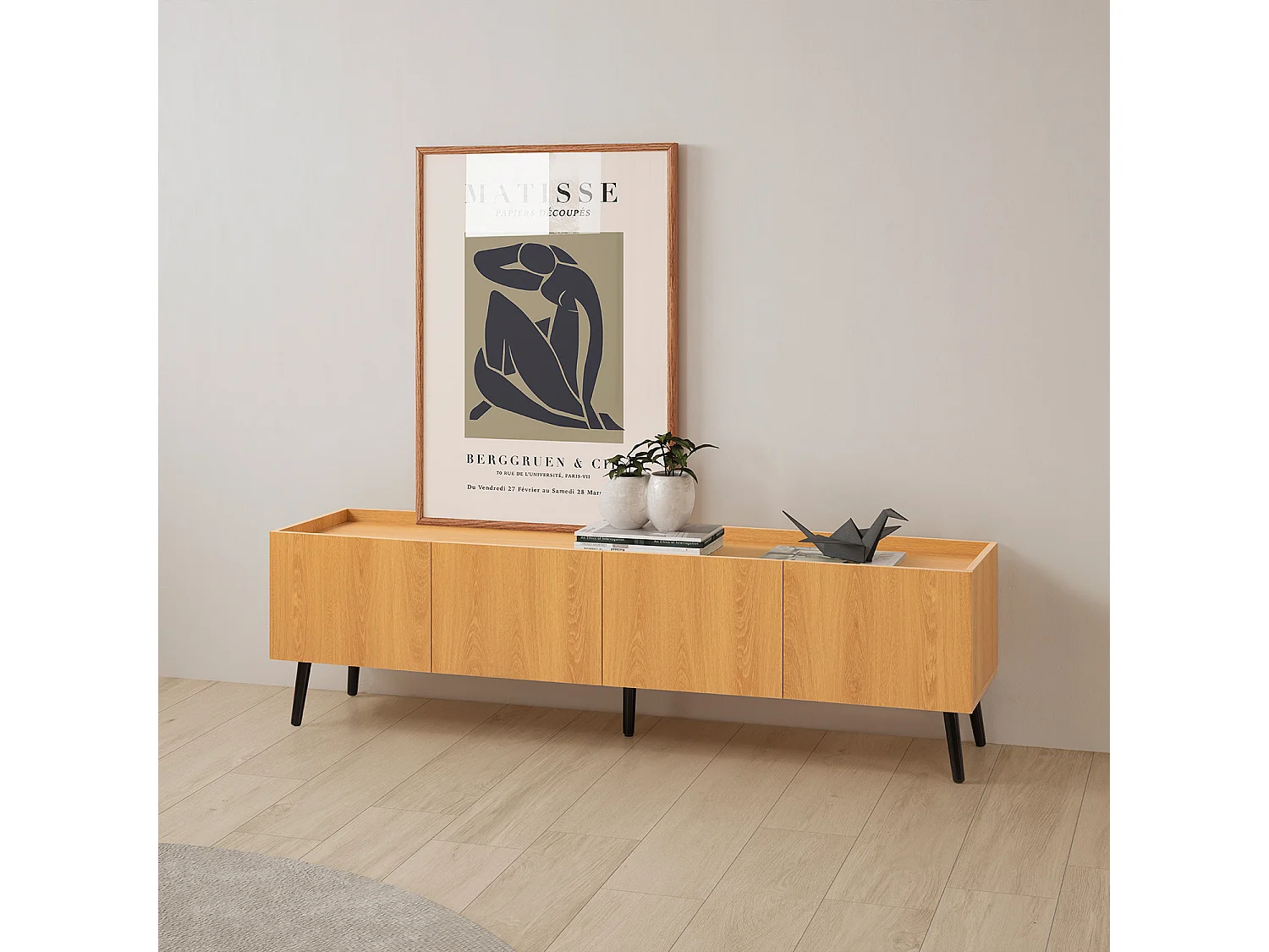 Mueble Tv Siren 4 puertas color Roble