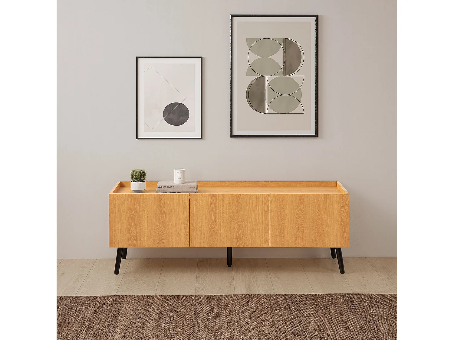 Mueble Tv Siren 3 puertas color Roble