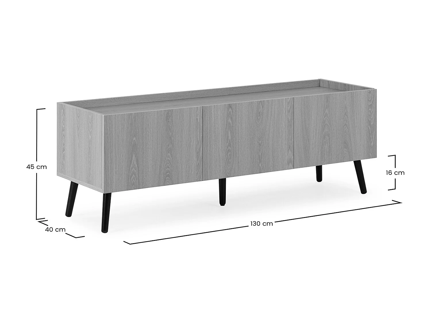 Mueble Tv Siren 3 puertas color Roble