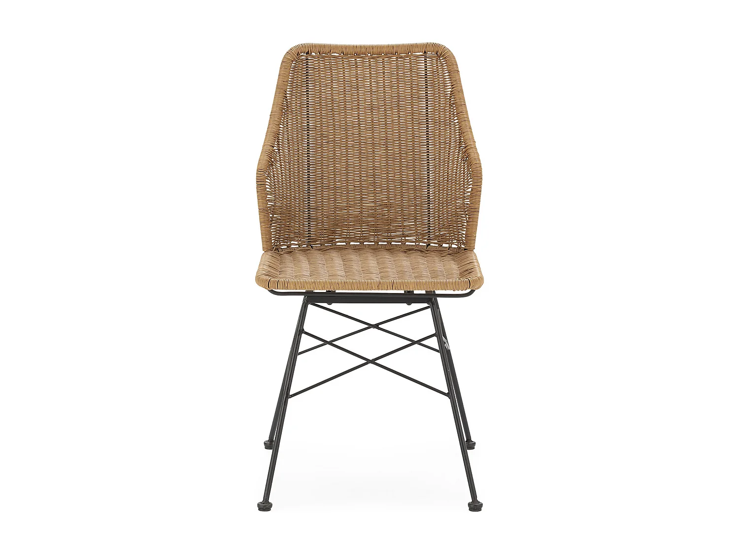 Pack de 2 chaises de salle à manger ou de jardin Paola Ratan/Noir