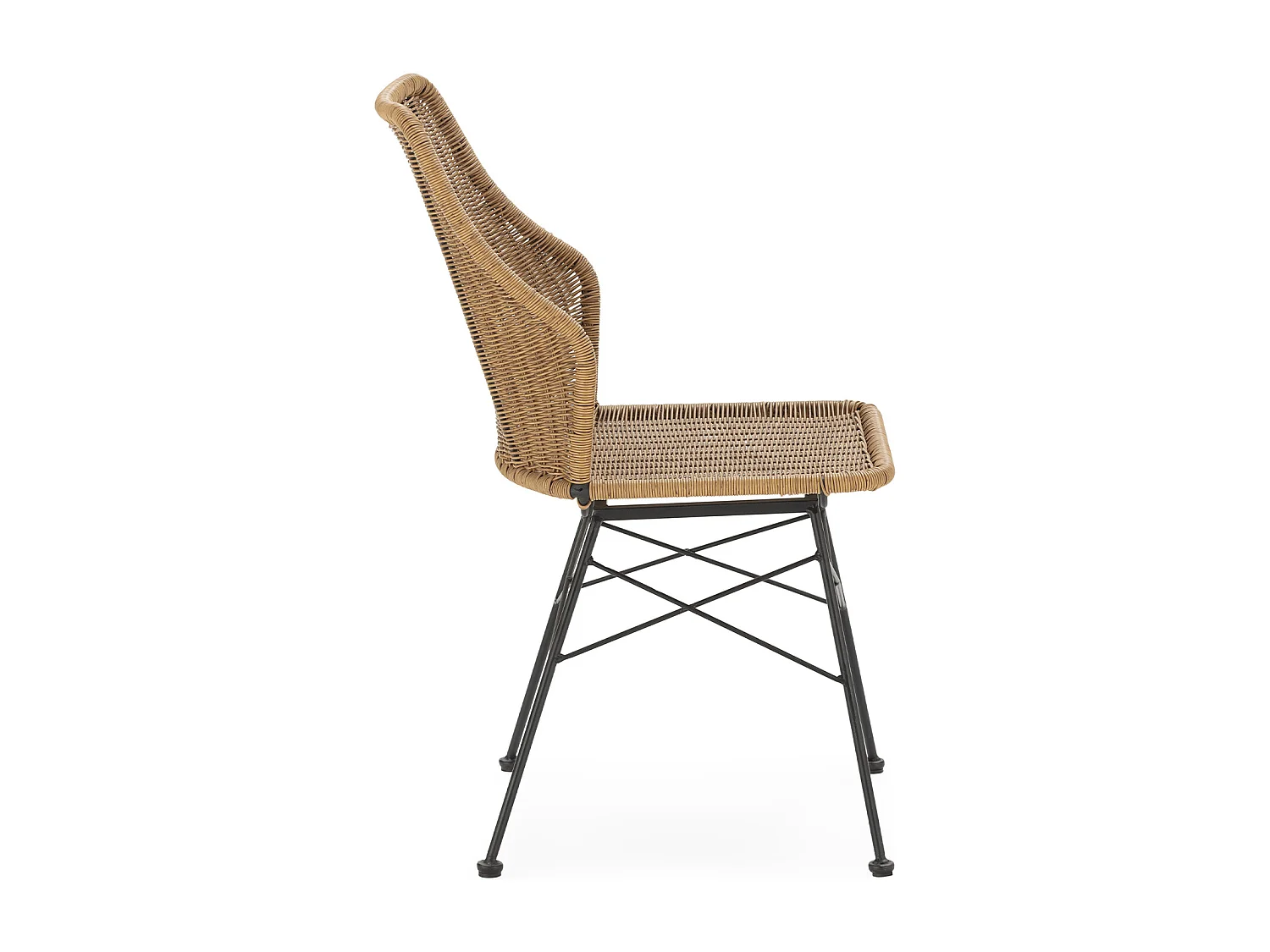 Pack de 2 chaises de salle à manger ou de jardin Paola Ratan/Noir