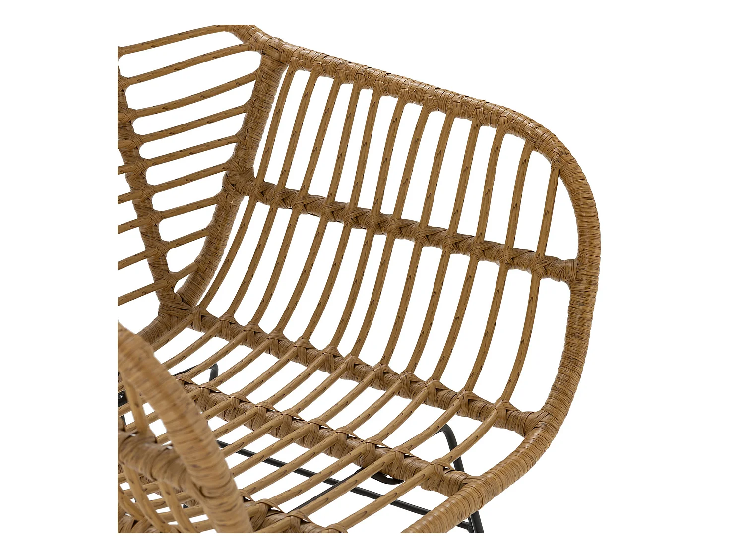 Stuhl-set 2 Esszimmer- oder Gartenstühlen Elda, Ratan/Schwarz