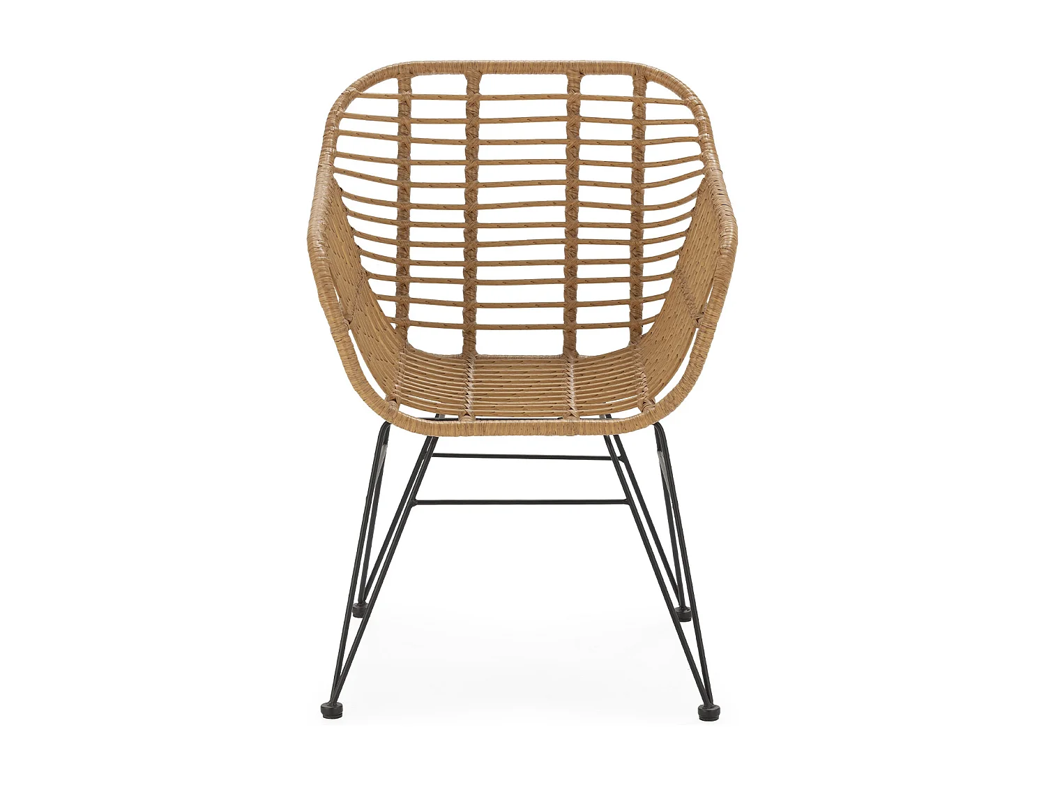 Pack de 2 chaises de salle à manger ou de jardin Elda Ratan/Noir