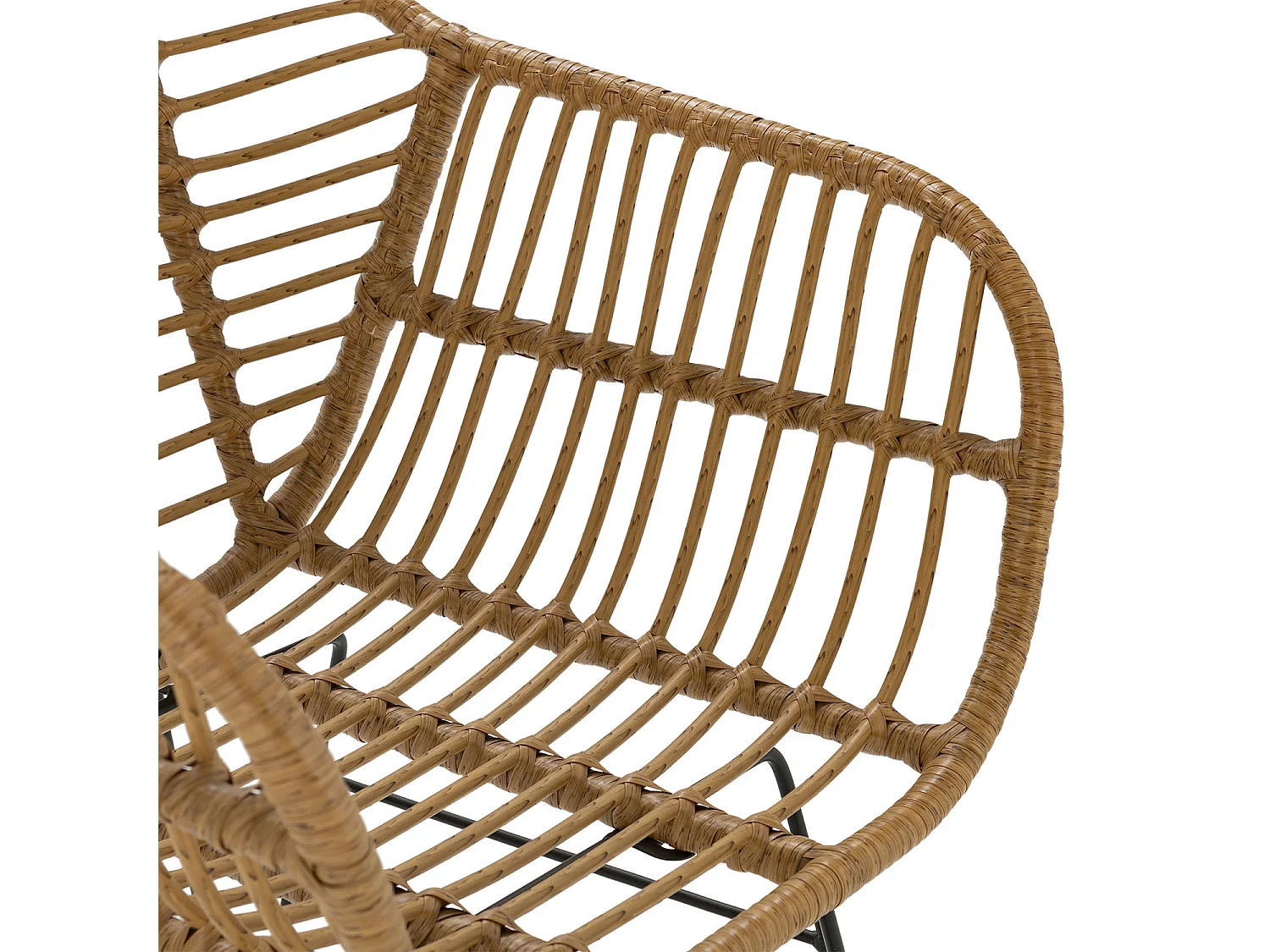 Pack de 2 chaises de salle à manger ou de jardin Elda Ratan/Noir