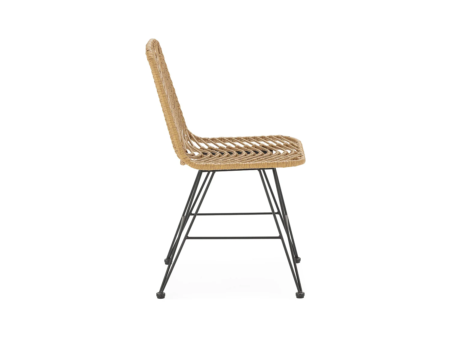 Stuhl-set 2 Esszimmer- oder Gartenstühlen Emi, Ratan/Schwarz