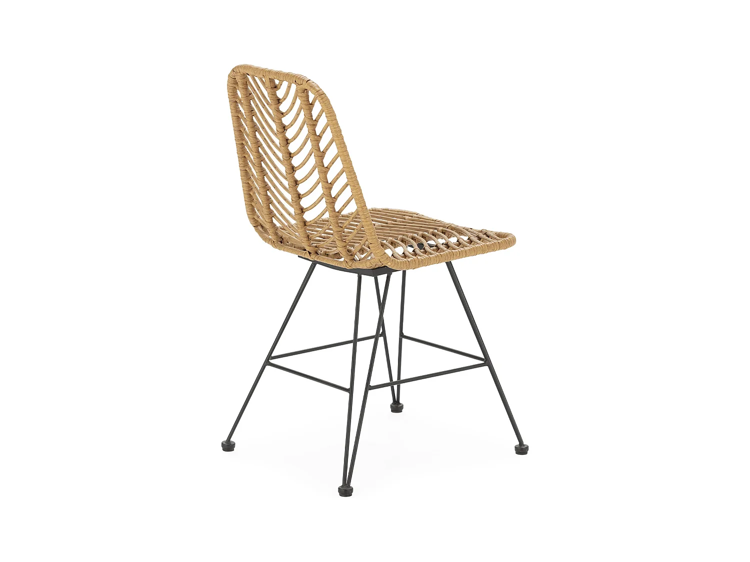 Stuhl-set 2 Esszimmer- oder Gartenstühlen Emi, Ratan/Schwarz