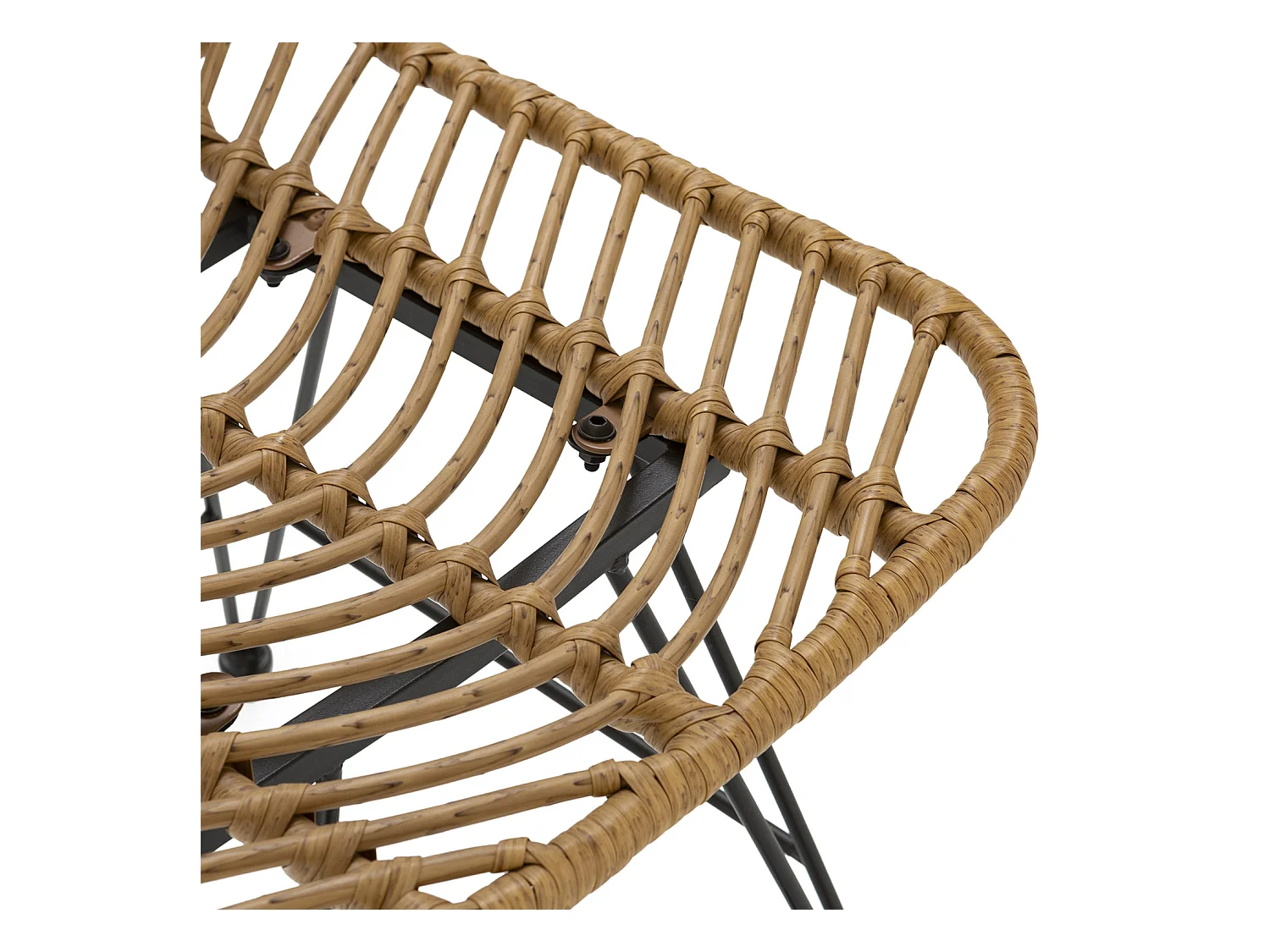 Stuhl-set 2 Esszimmer- oder Gartenstühlen Emi, Ratan/Schwarz