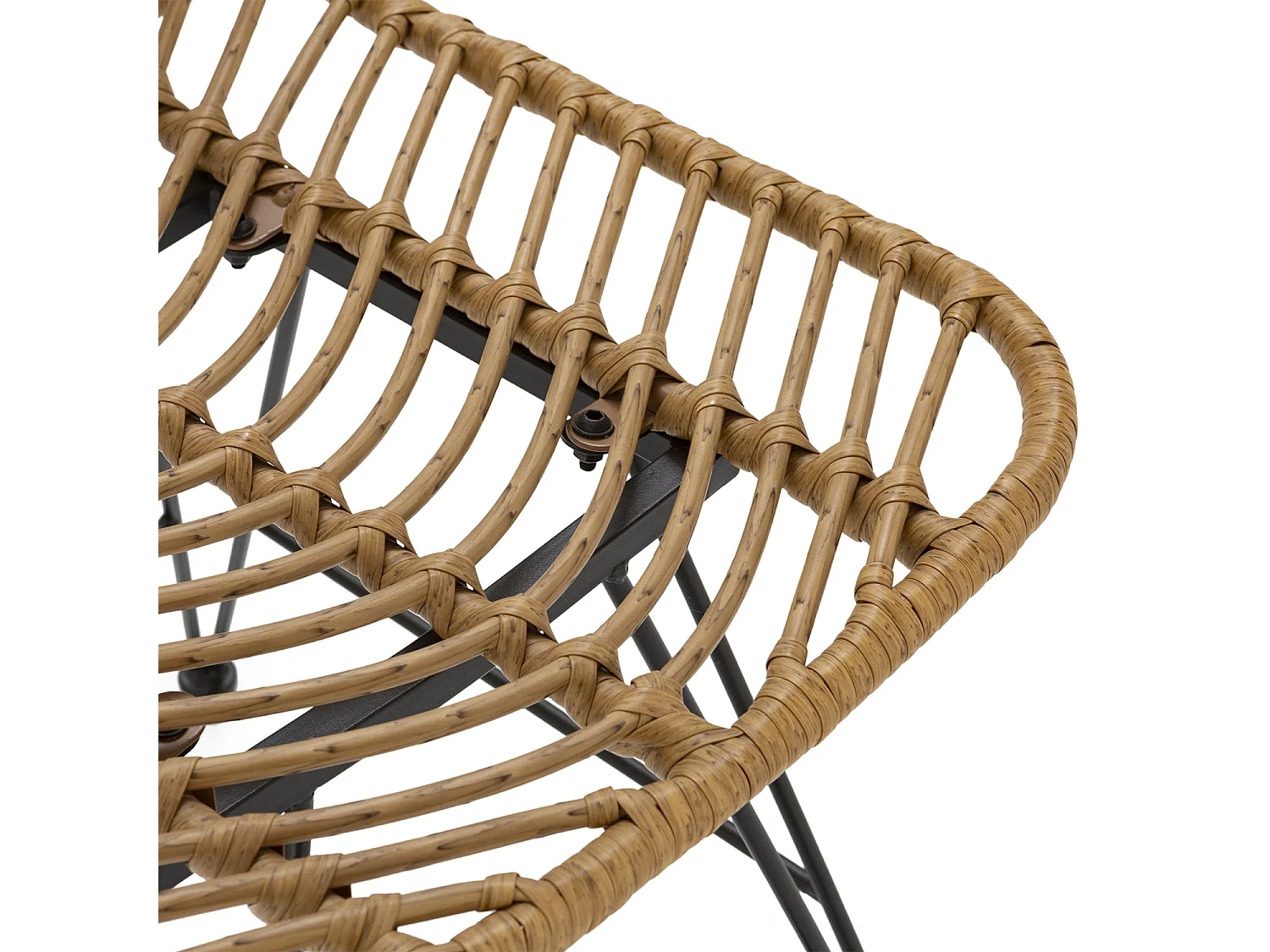 Stuhl-set 2 Esszimmer- oder Gartenstühlen Emi, Ratan/Schwarz