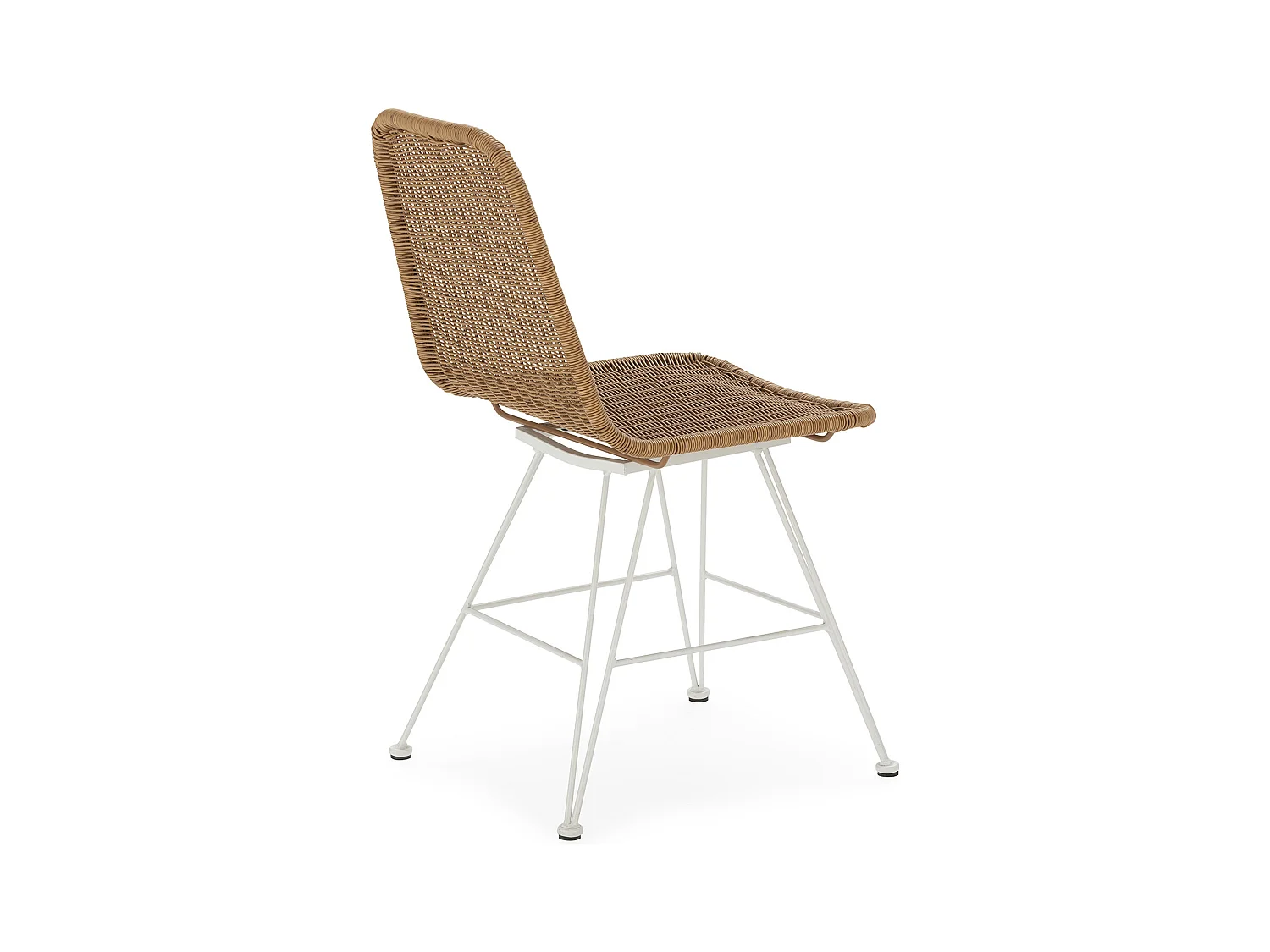 Stuhl-set 2 Esszimmer- oder Gartenstühlen Beth, Ratan/Weiß