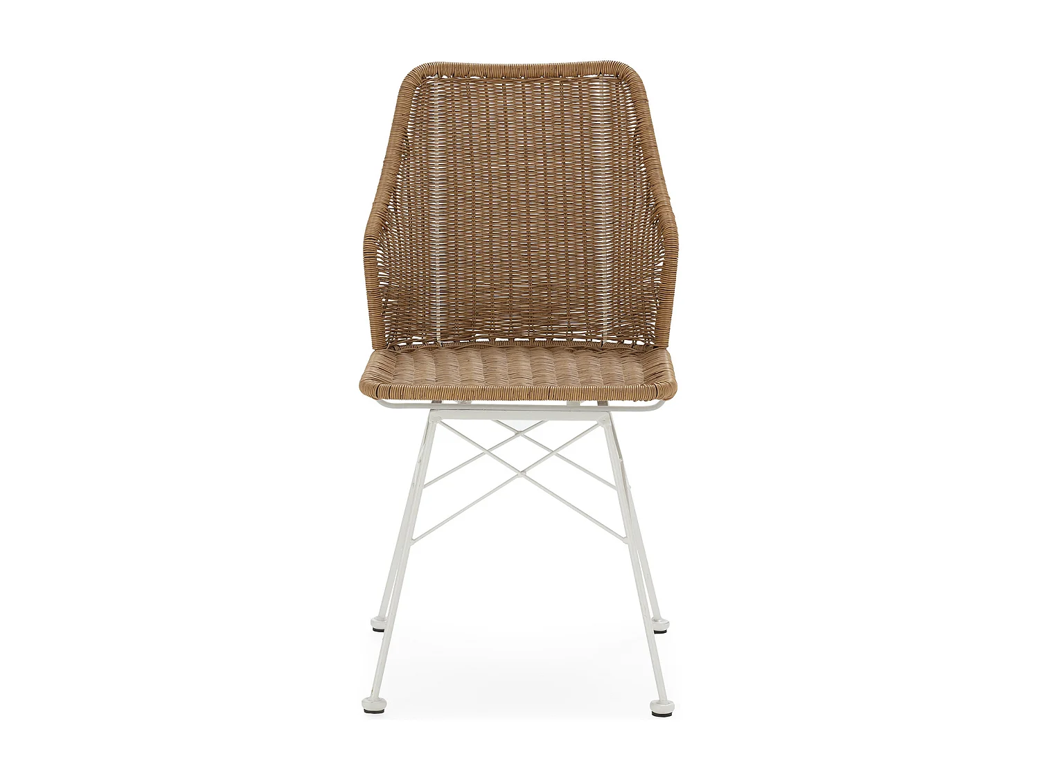 Pack de 2 chaises de salle à manger ou de jardin Paola Ratan/Blanc