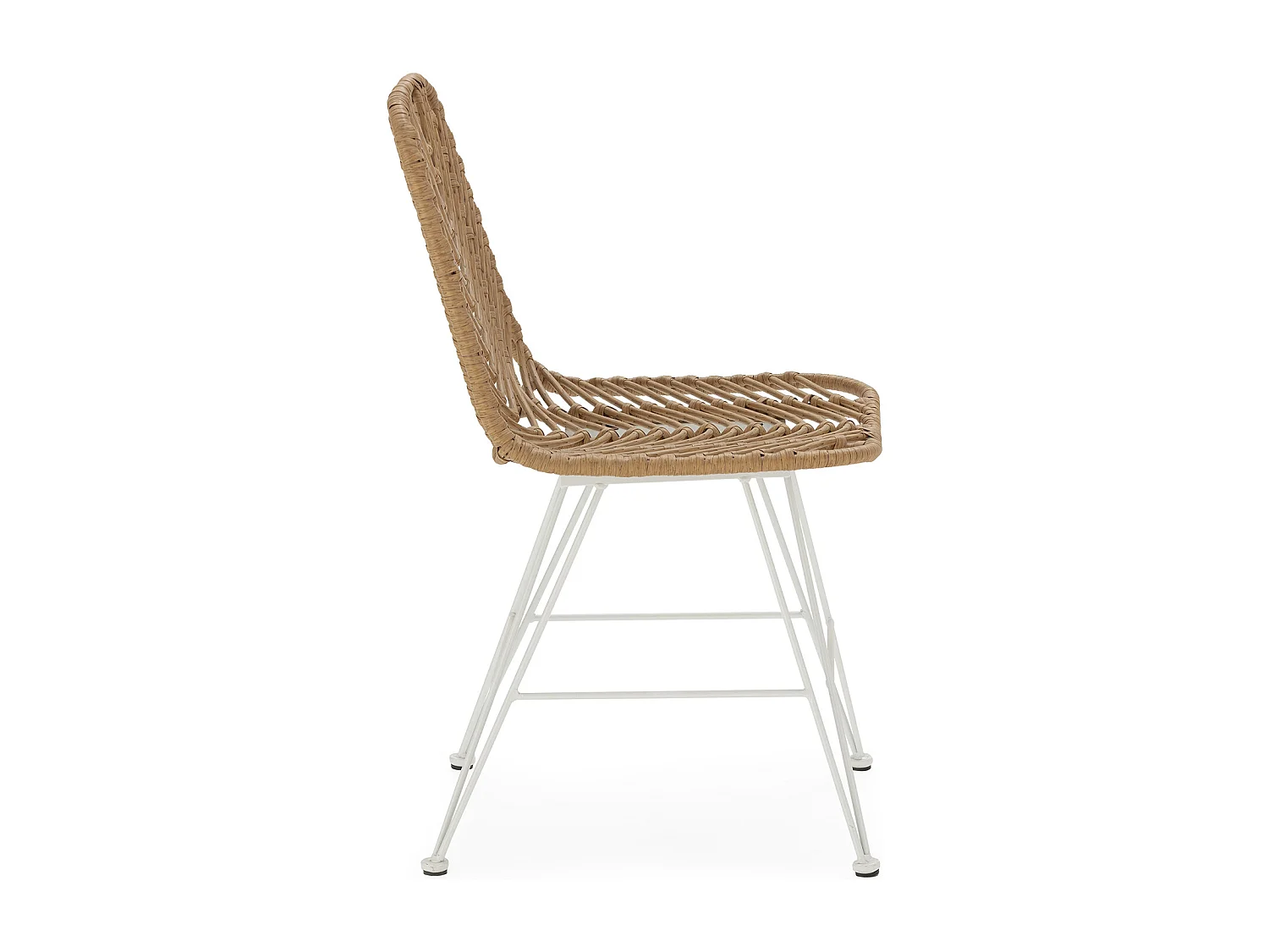 Pack de 2 chaises de salle à manger ou de jardin Emi Ratan/Blanc