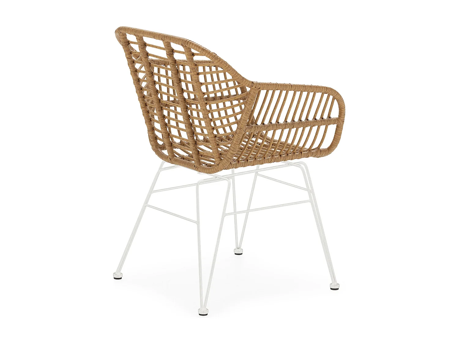 Pack de 2 chaises de salle à manger ou de jardin Elda Ratan/Blanc
