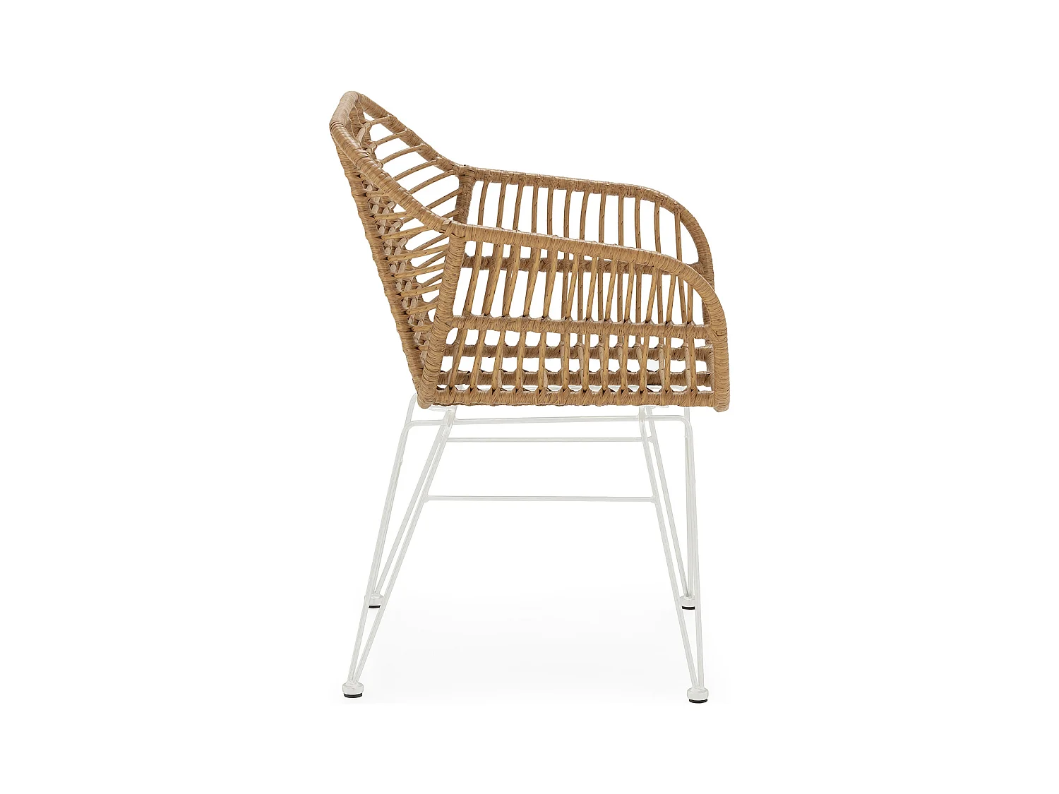 Set di 2 sedie da pranzo o da giardino Elda Ratan/Bianco