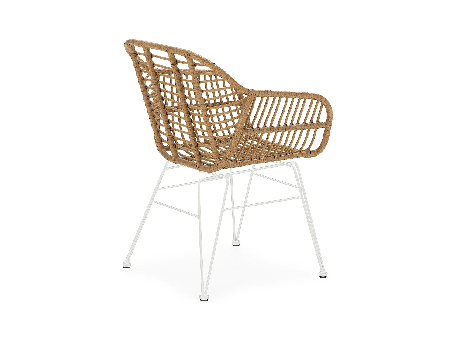 Set di 2 sedie da pranzo o da giardino Elda Ratan/Bianco