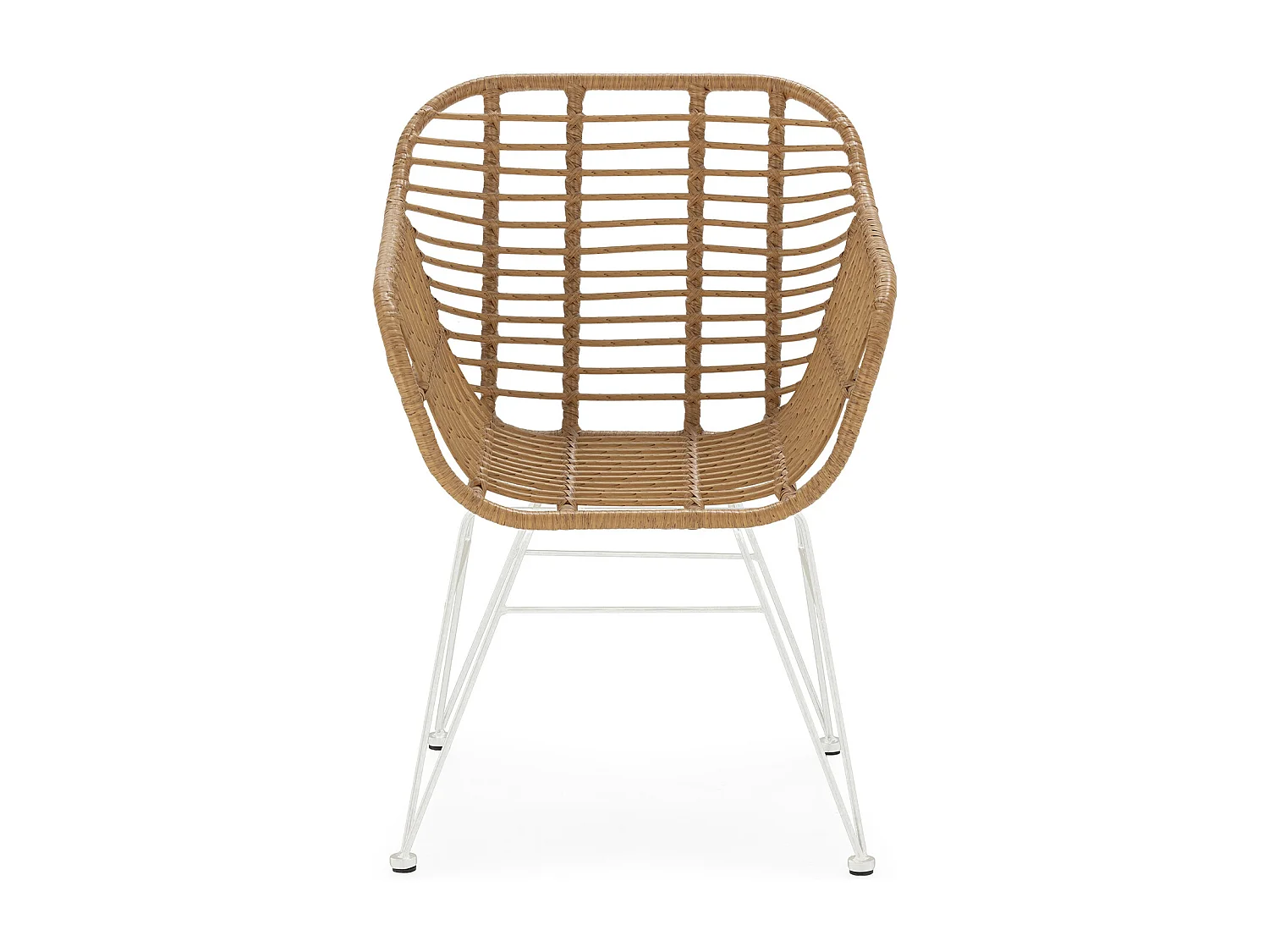 Pack de 2 chaises de salle à manger ou de jardin Elda Ratan/Blanc