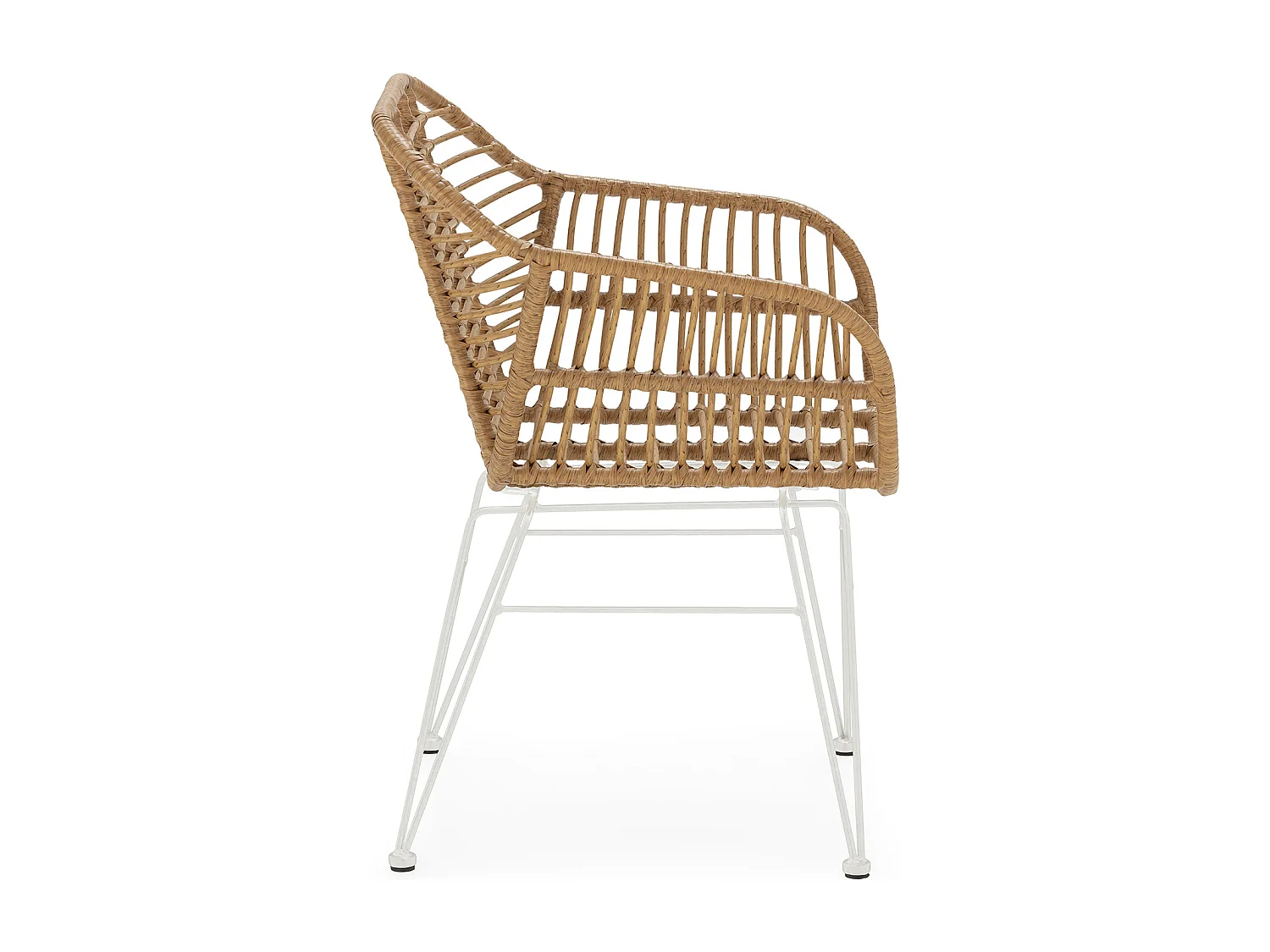 Pack de 2 chaises de salle à manger ou de jardin Elda Ratan/Blanc