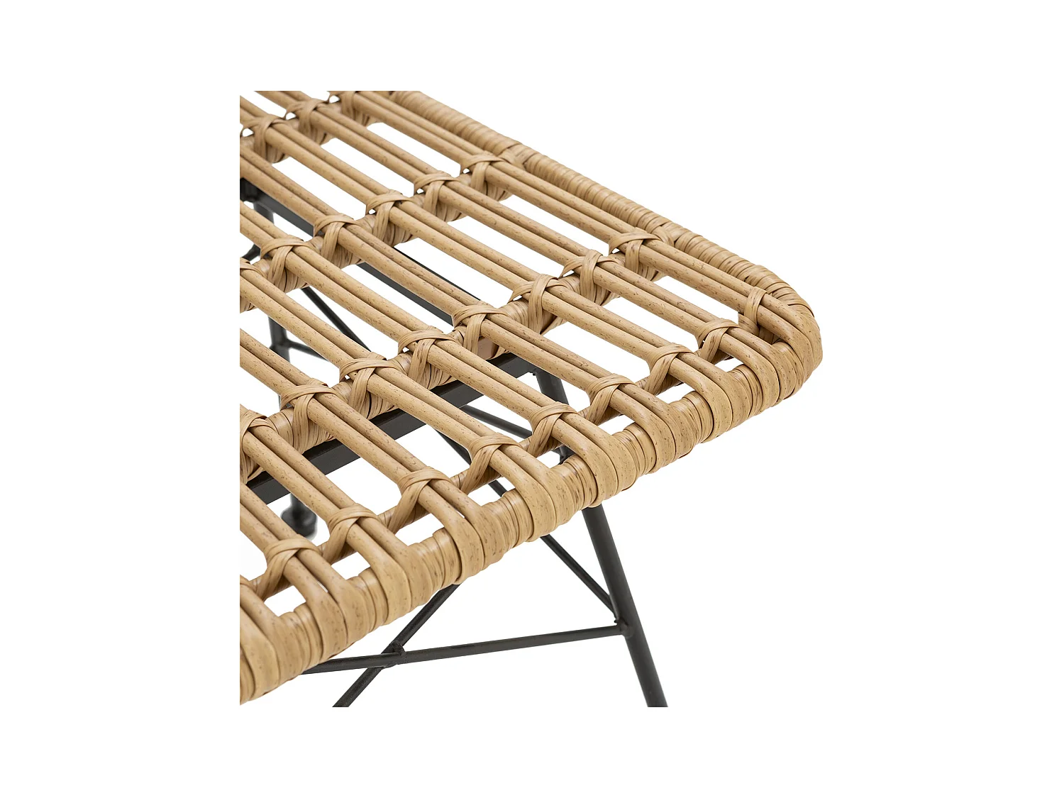 Stuhl-set 2 Esszimmer- oder Gartenstühlen Aitana, Ratan/Schwarz