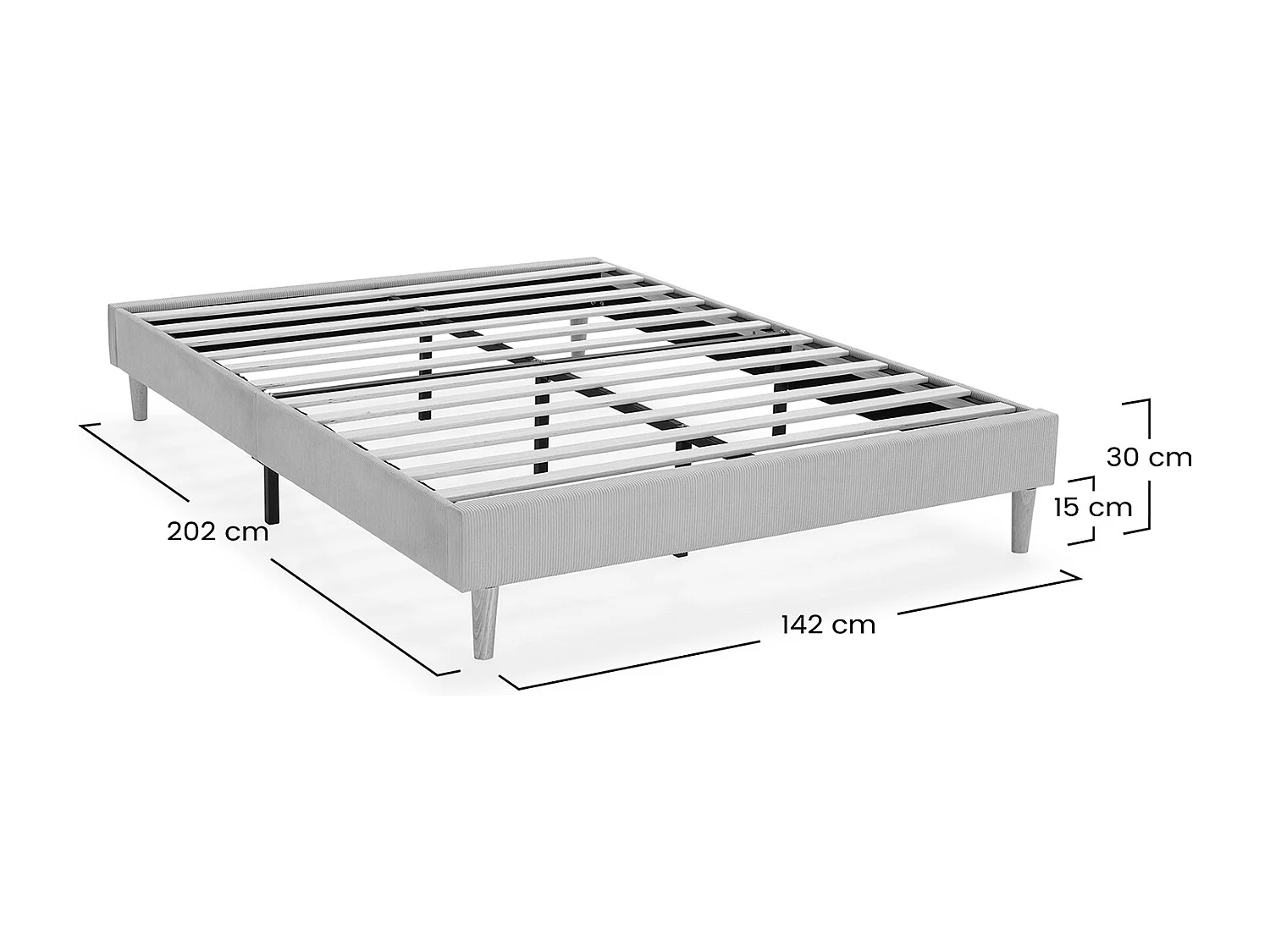 Podstawa kolumny tapicerowana Bari 140x200 cm Szara