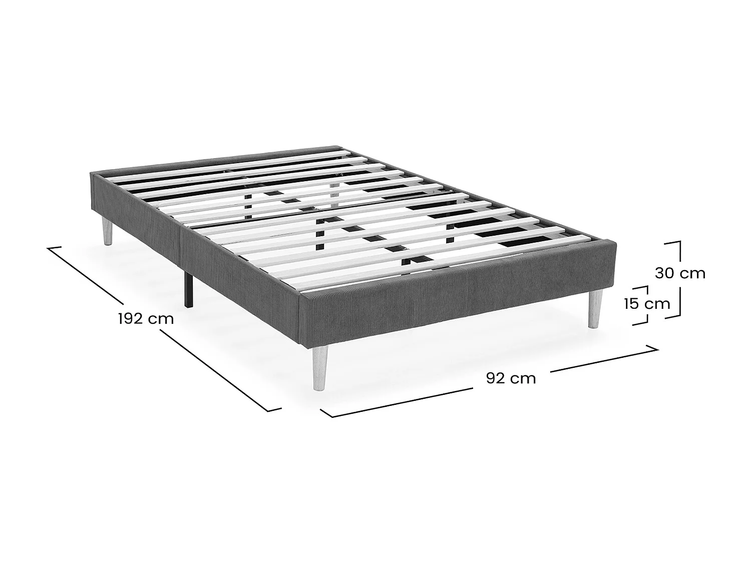 Base rembourrée Bari 90x190 cm Vert