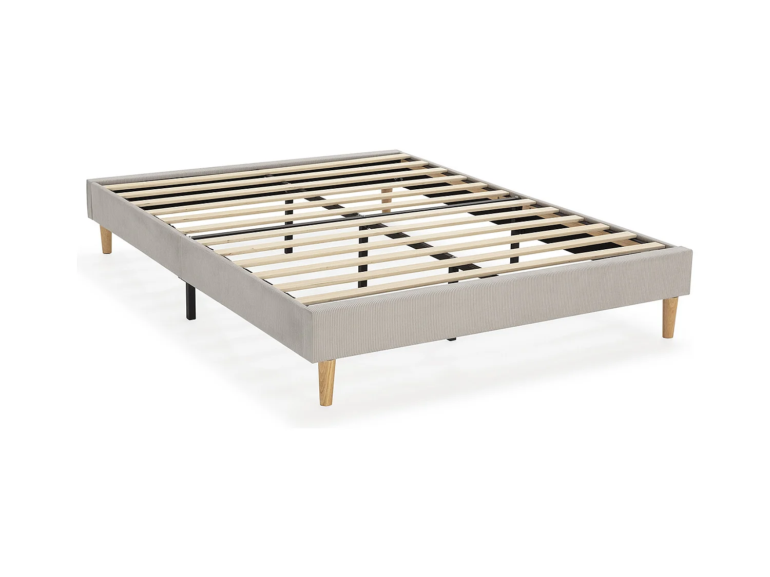 Base rembourrée Bari 150x190 cm Gris