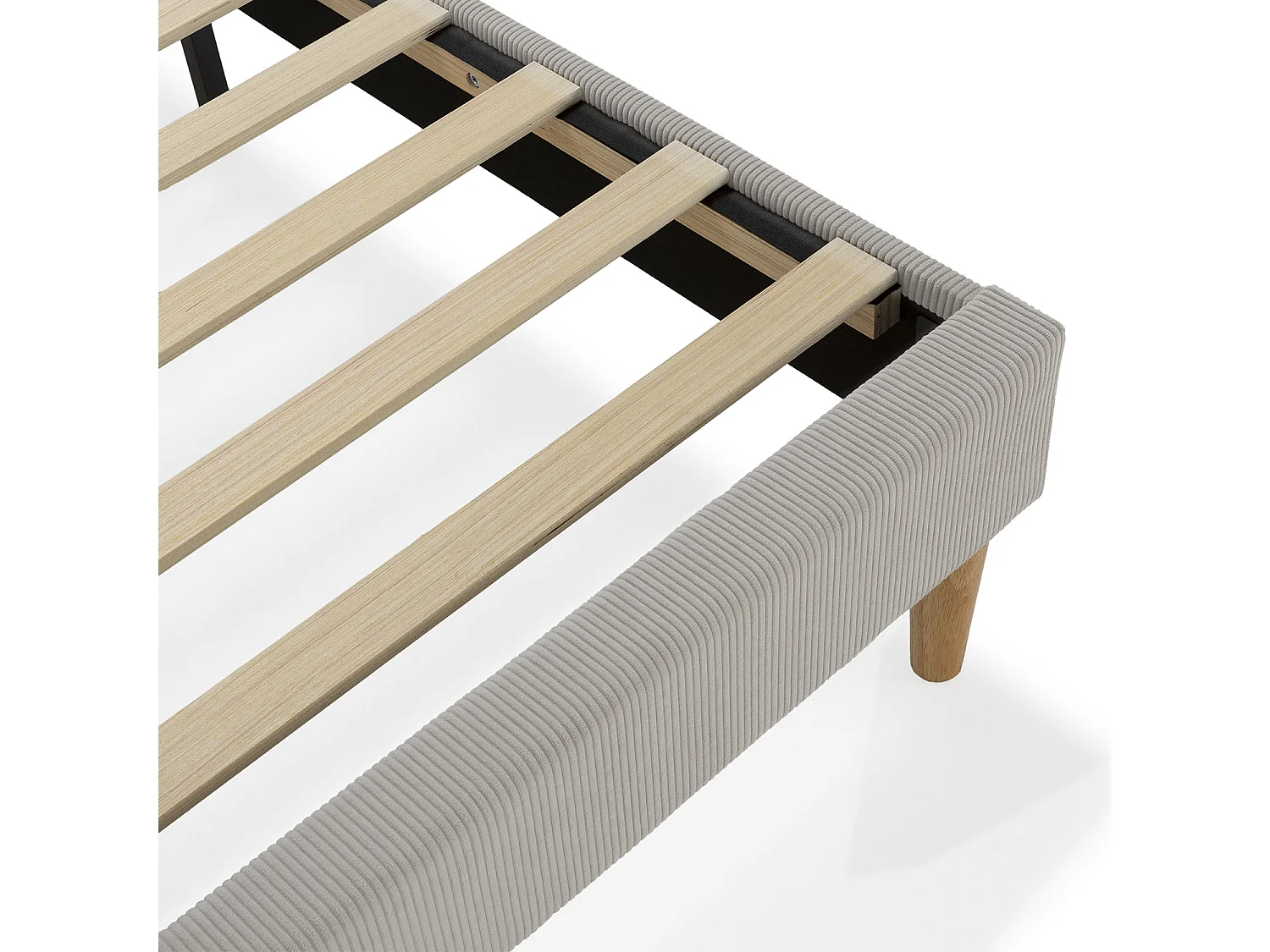 Base rembourrée Bari 140x190 cm Gris