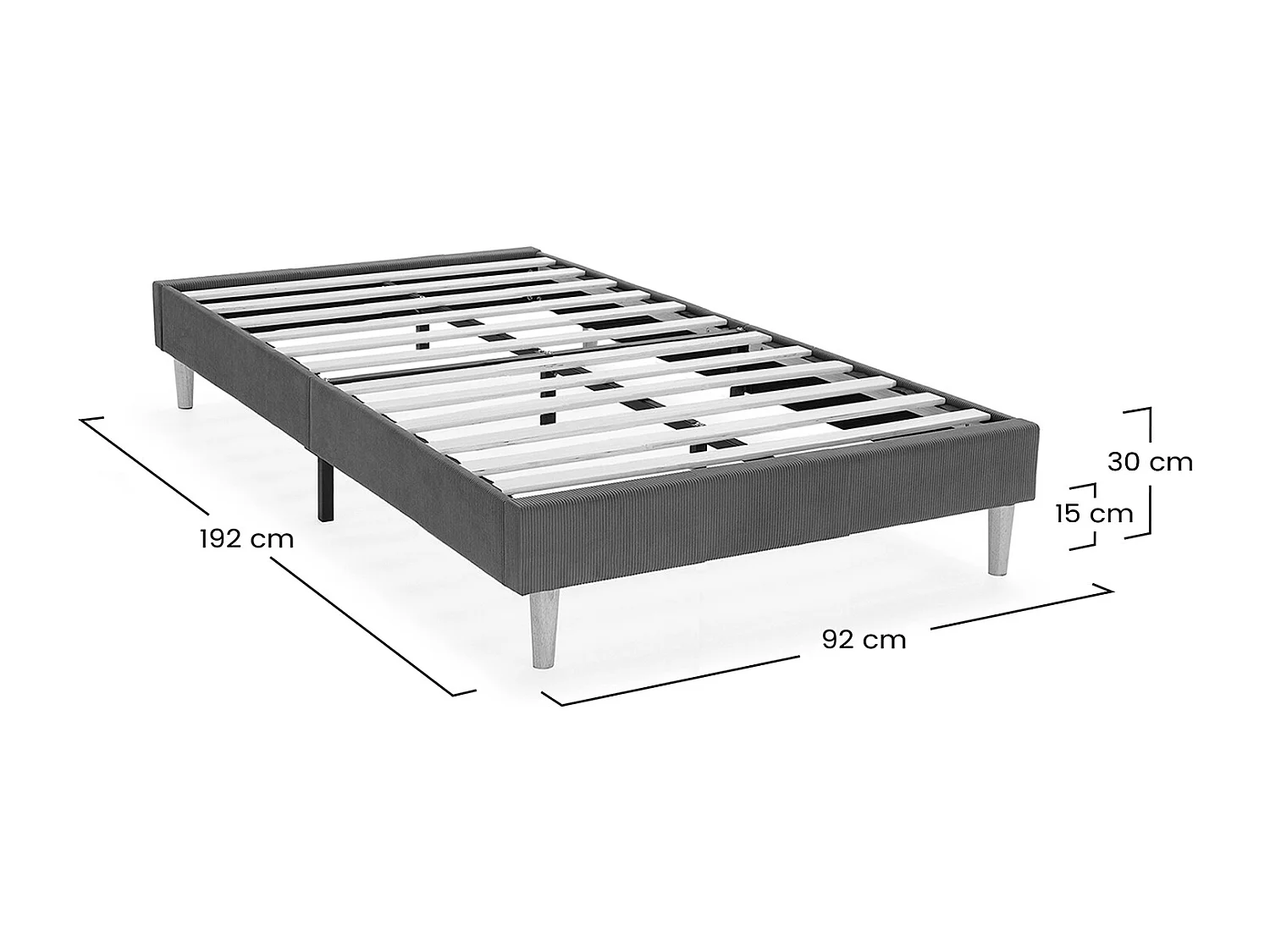 Base rembourrée Bari 90x190 cm Rouge