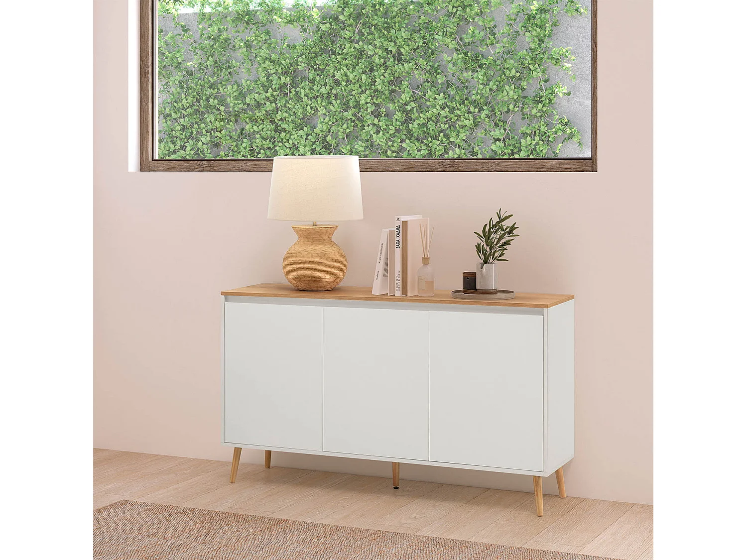 Buffet Desi 3 portes couleur Blanc