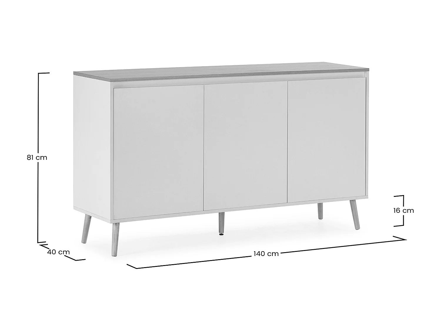 Credenza Desi 3 ante colore Bianco