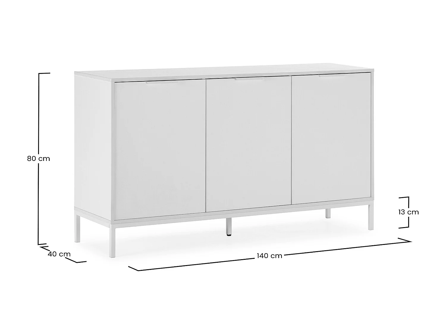 Credenza Auri 3 ante colore Bianco