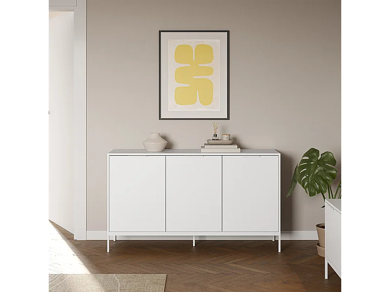 Sideboard Auri 3 türen Weiß