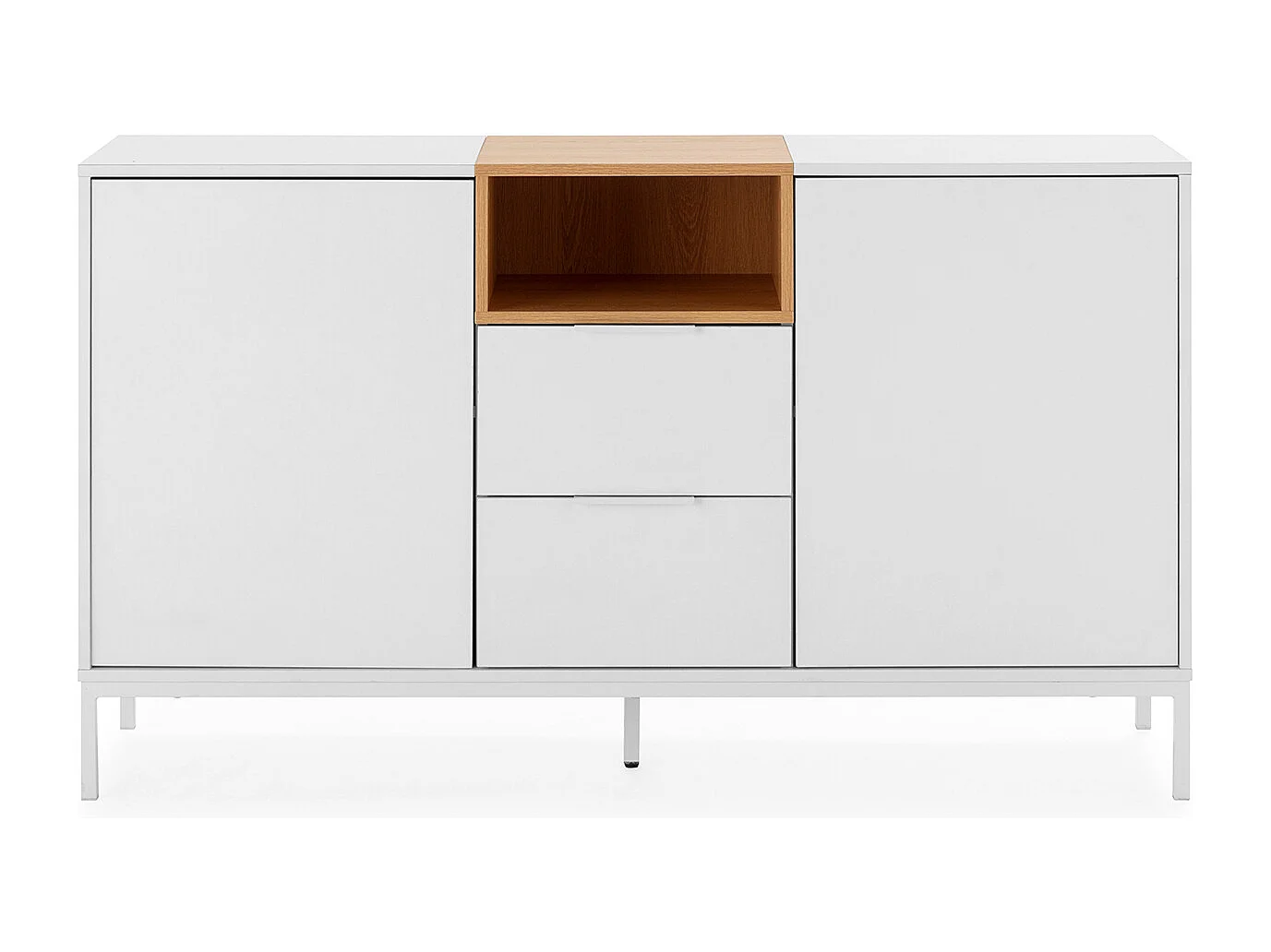 Credenza Nieve 2 ante 2 tiroirs colore Bianco