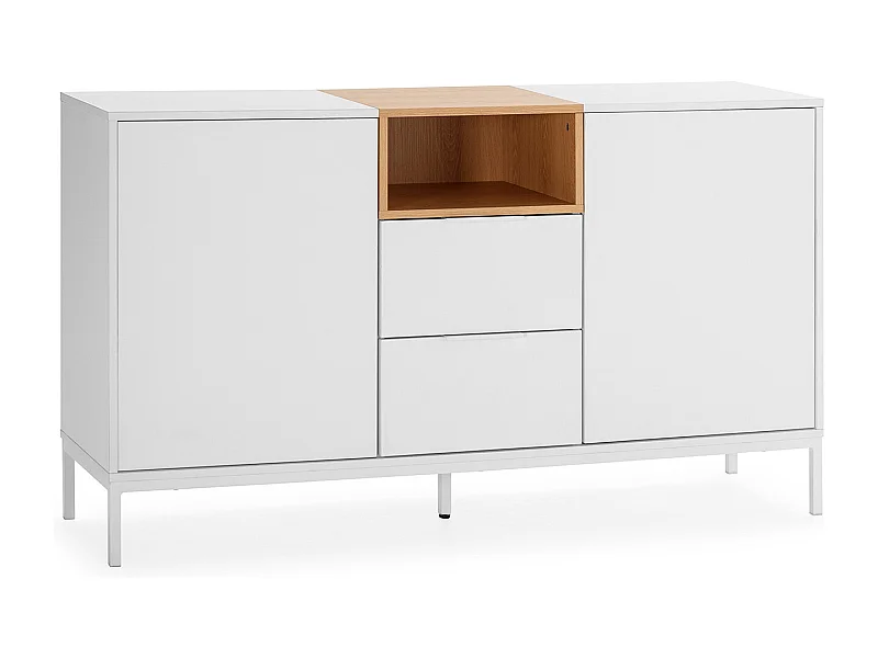Sideboard Nieve 2 türen 2 schubladen Weiß